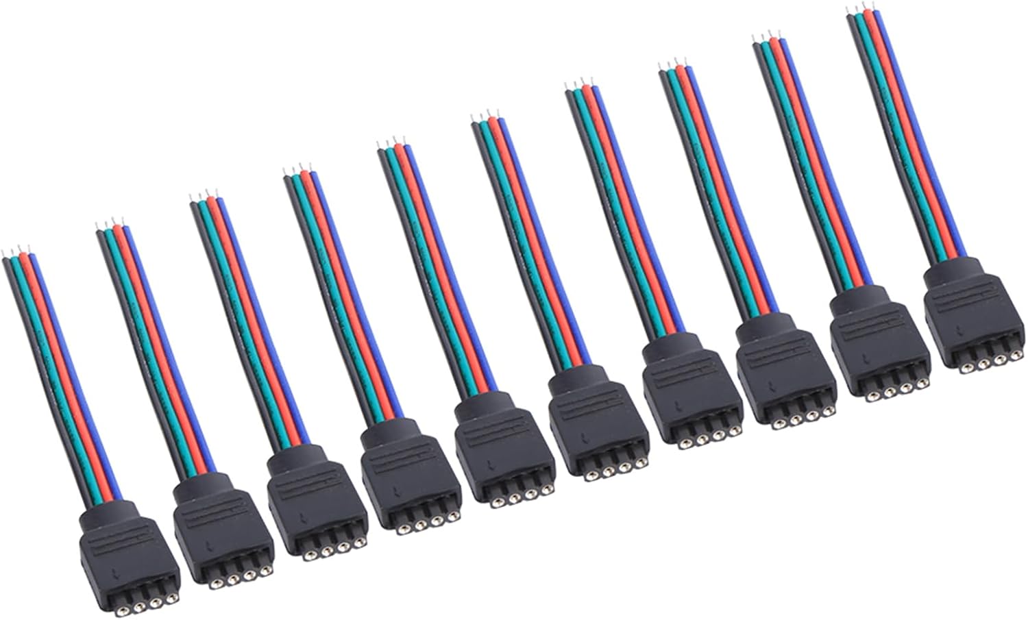 10 Stück 4-polige Stecker-buchse-verbindungskabel, 4-poliges Led-streifenkabel, Lötfreies Verbindungskabel, Ideal Für 3528 Und 5050 Smd-led-streifen