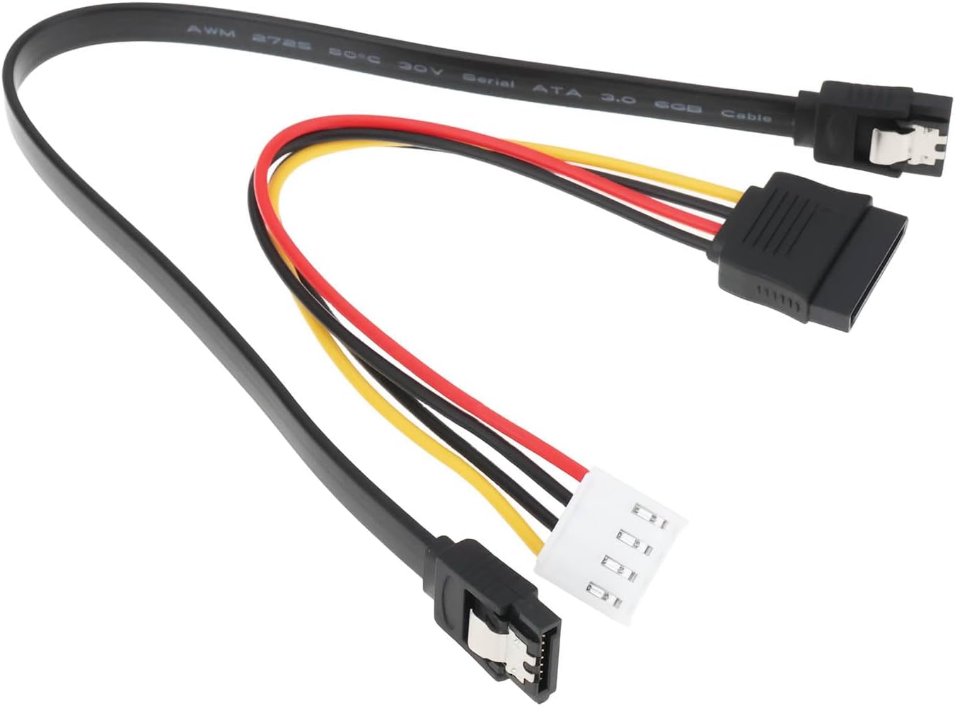 4-poliges Festplattenstromkabel Mit Sata 3.0-datenkabel, Kompatibel Mit Hikvision-systemen Und Hilook Nvr