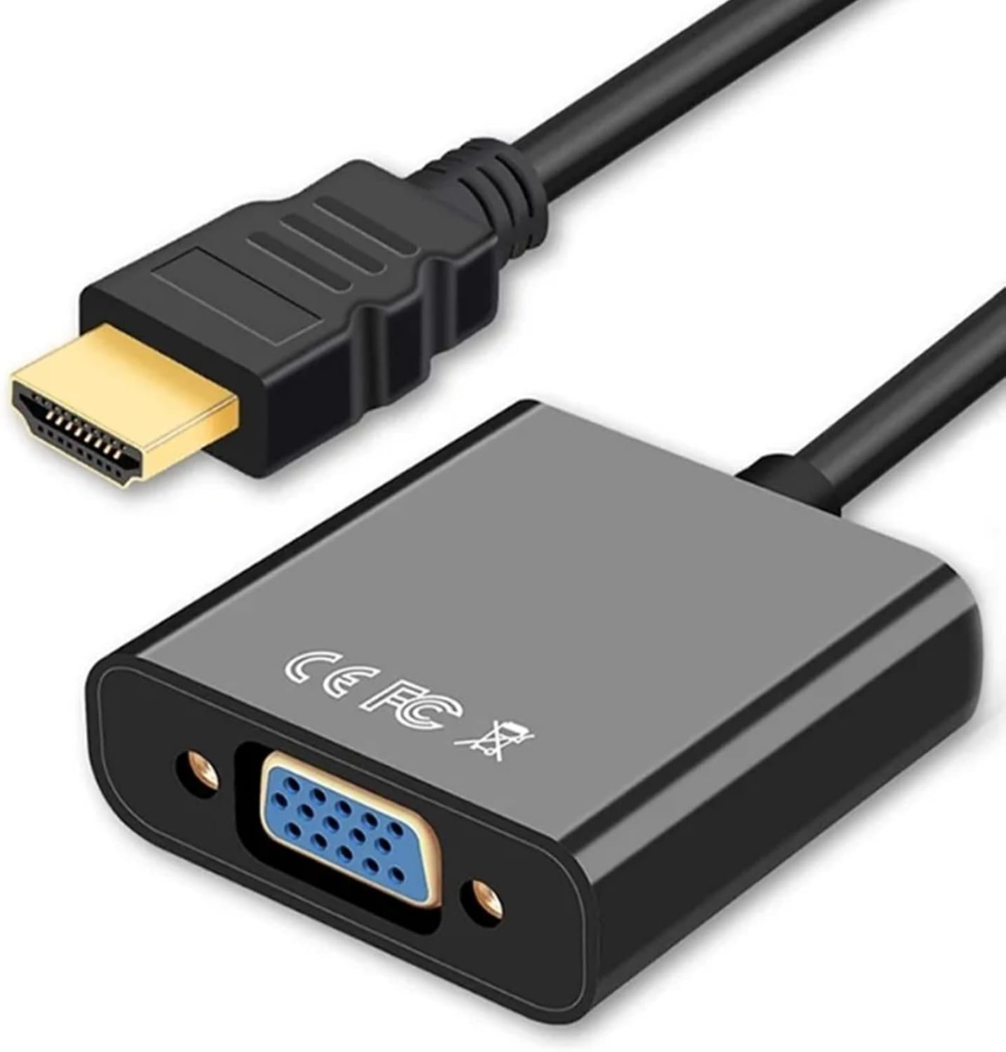 1080p Vergoldeter Abs-adapter Auf Vga-konverter Mit 3,5-mm-audioanschluss, Plug & Play, Mehrfacher Abschirmung Für Laptop, Desktop-monitor, Projektor (7, 8, 8,1 Zoll)