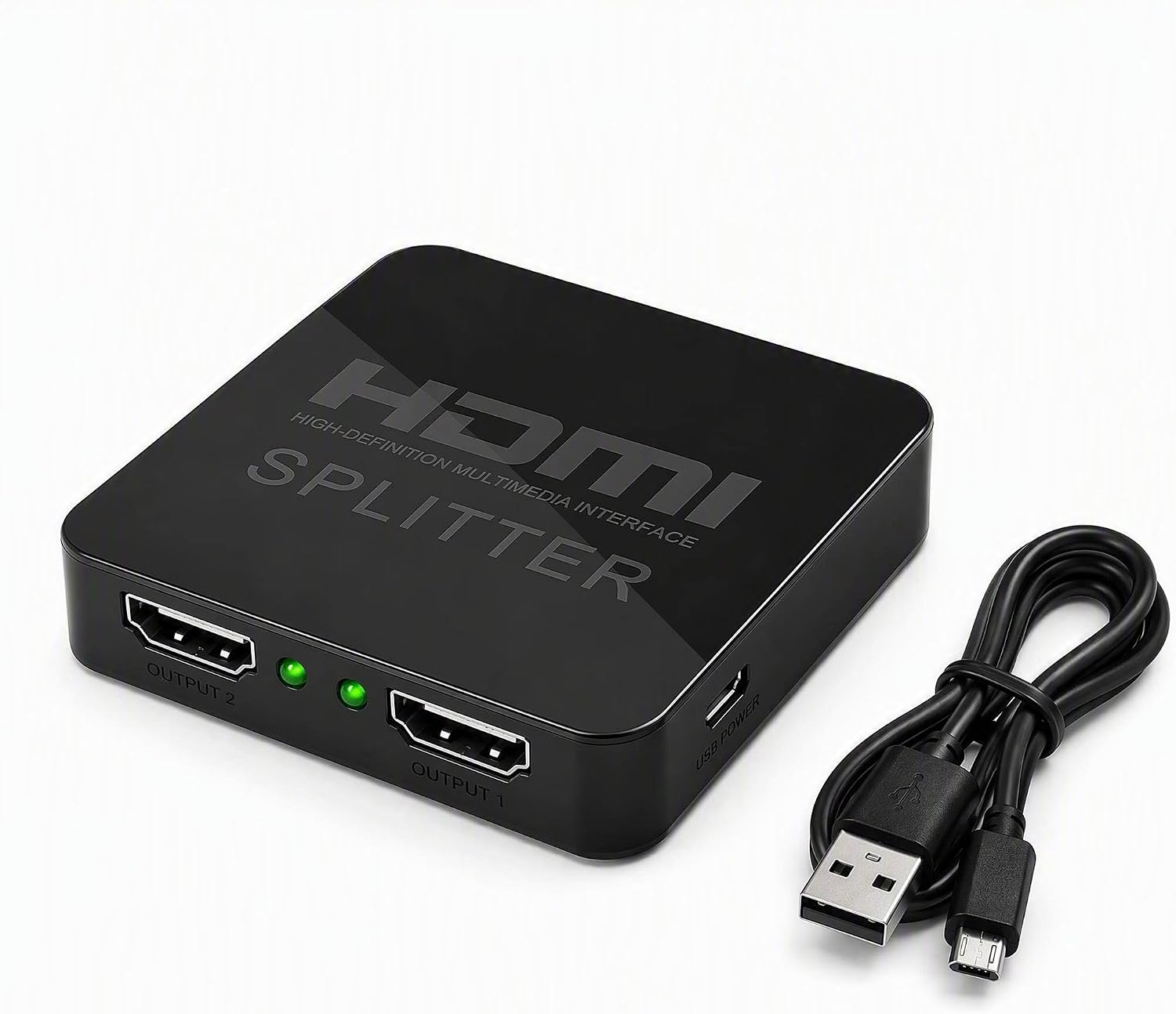 Hdmi-splitter Mit 1 Eingang Und 2 Ausgängen (4k), Hdmi-splitter Mit 1 Eingang Und 2 Ausgängen Zur Gleichzeitigen Wiedergabe Von Video Und Audio Auf Zwei Bildschirmen, Hdmi-verdoppler Kompatibel Mit Fe
