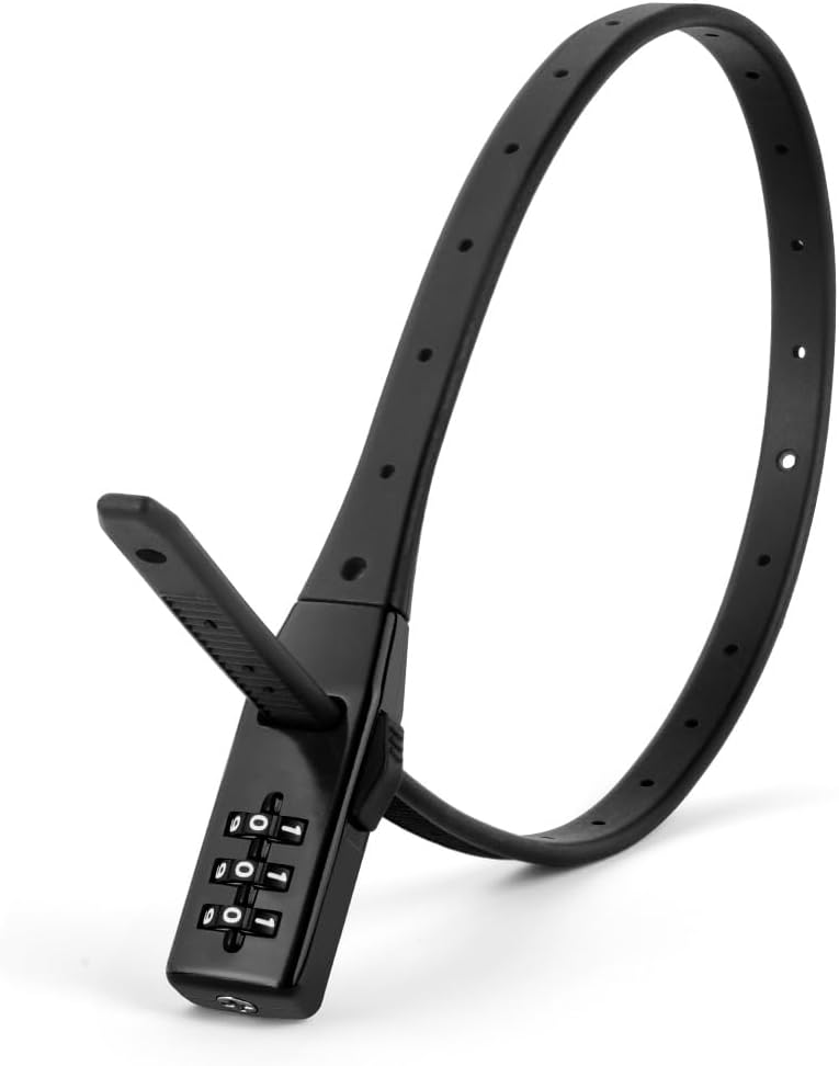 Fahrradschloss, Tragbares Helmschloss Für Fahrräder, Motorräder Und Mehr, 3-stelliges Zahlenschloss, Für Fahrräder, E-bikes, Skateboards Und Kinderwagen – 47 Cm Lang, Schwarz