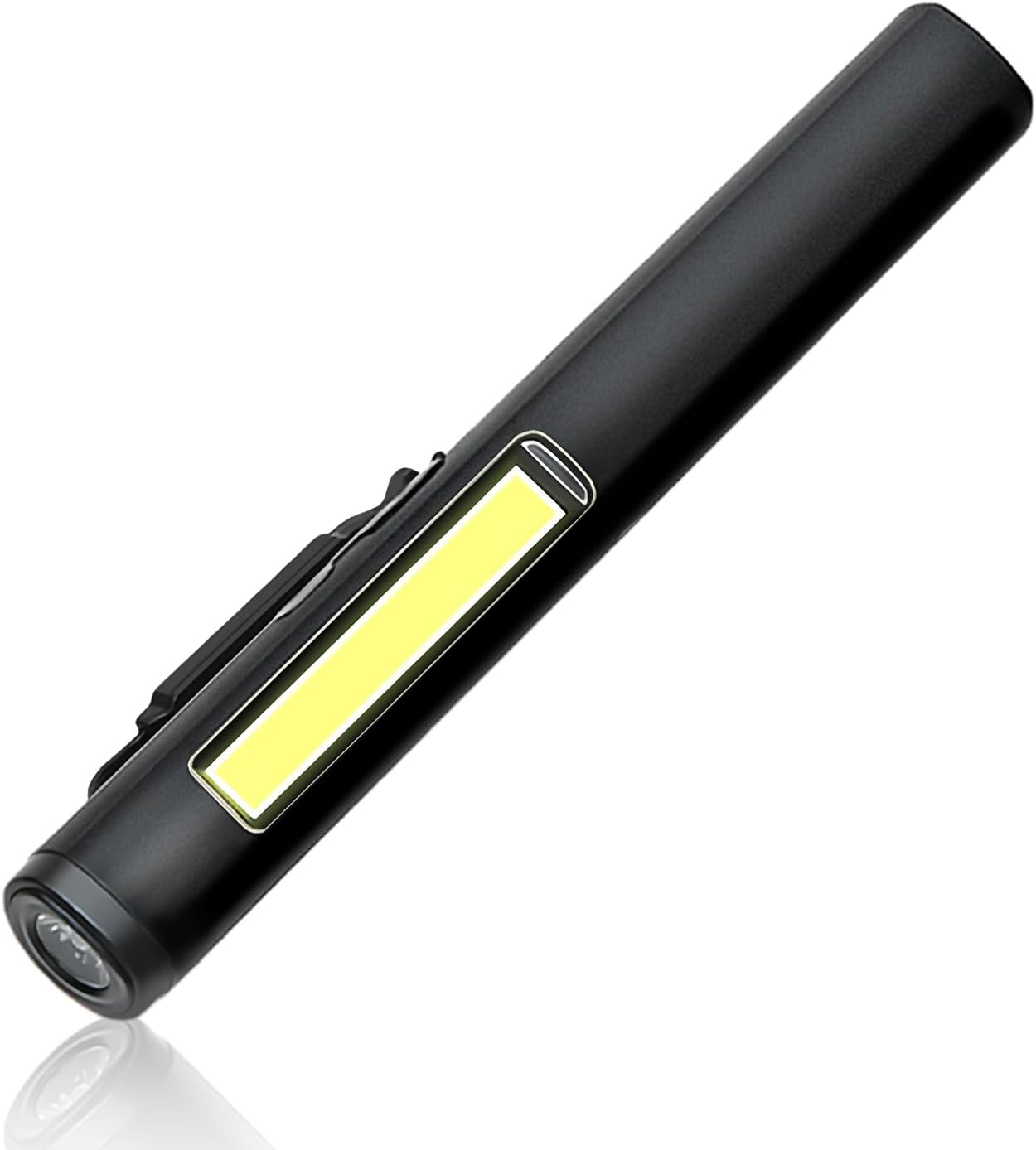 Mini-taschenlampe, Led-taschenlampe, Stiftlampe, Tragbar, Mit Magnetfuß Und Taschenclip, Wasserdicht, Usb-aufladbar, Für Camping, Wandern, Notfallinspektionen Und Reparaturen – Schwarz