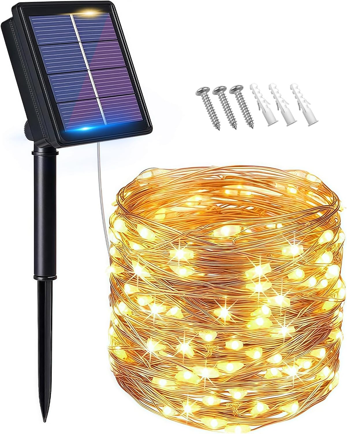 Solar-lichterkette, Gartenbeleuchtung (100 Leds, 8 Modi), 10 M / 33 Ft, Wasserdichte Solar-außenbeleuchtung, Dekorative Wasserdichte Beleuchtung Für Weihnachten, Hochzeiten, Partys Und Zuhause