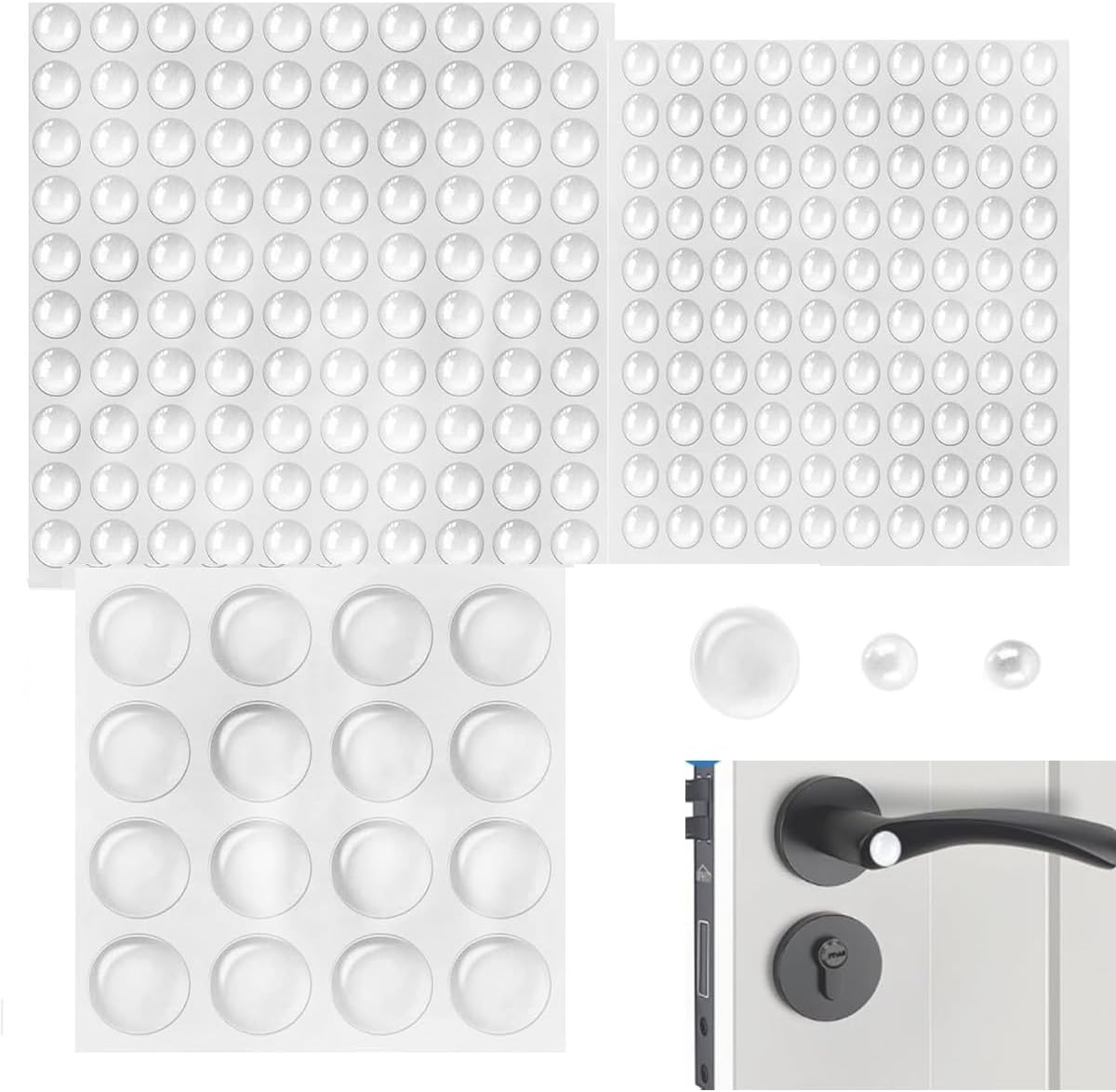 216 Stück Transparente Klebefüße, 8/10/20 Mm Transparente Silikonpads, Stoßdämpfende Autoaufkleber, Runde Rutschfeste Und Geräuschdämpfende Pads, Stoßdämpfende Pads Für Türen, Schränke Und Tastaturen