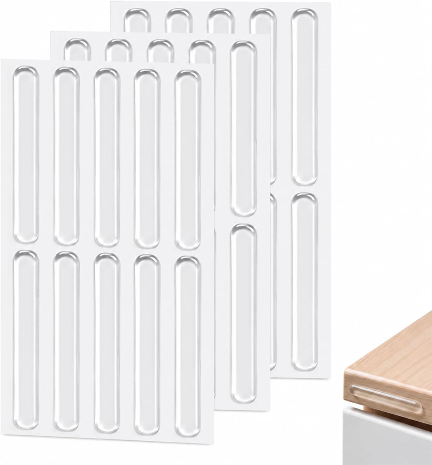 30 Stück Transparente Silikon-möbelpuffer, Anti-rutsch-pads Zur Geräuschreduzierung Und Zum Schutz Von Möbeln, 63 X 10 Mm Gummipads Mit Selbstklebendem Filz Für Türen Und Schubladen