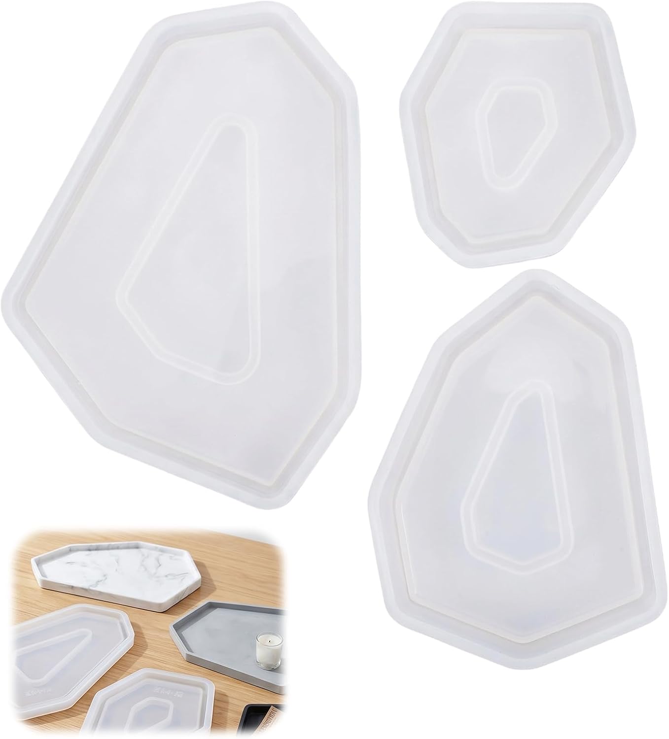 3-teilige Silikonform Für Epoxidharz, Silikonformschale