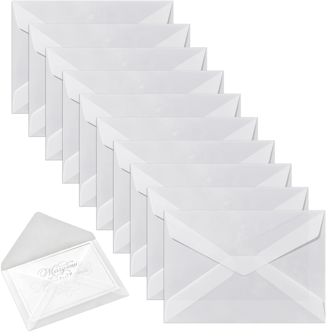 50 Stück Transparente Briefumschläge (125 X 185 Mm), Durchscheinende Pergamentumschläge