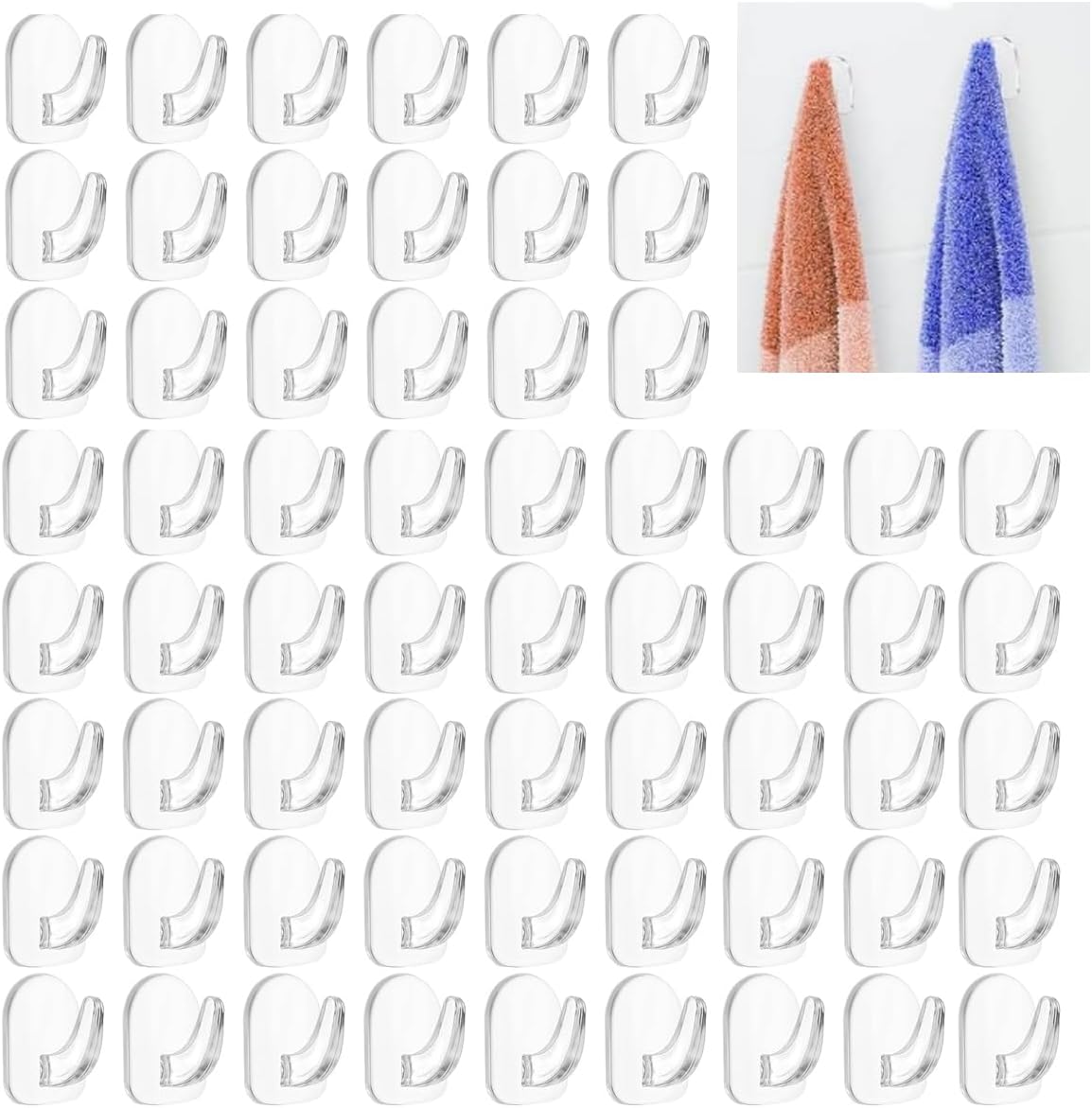 100 Stück Extra Starke, Transparente Klebehaken