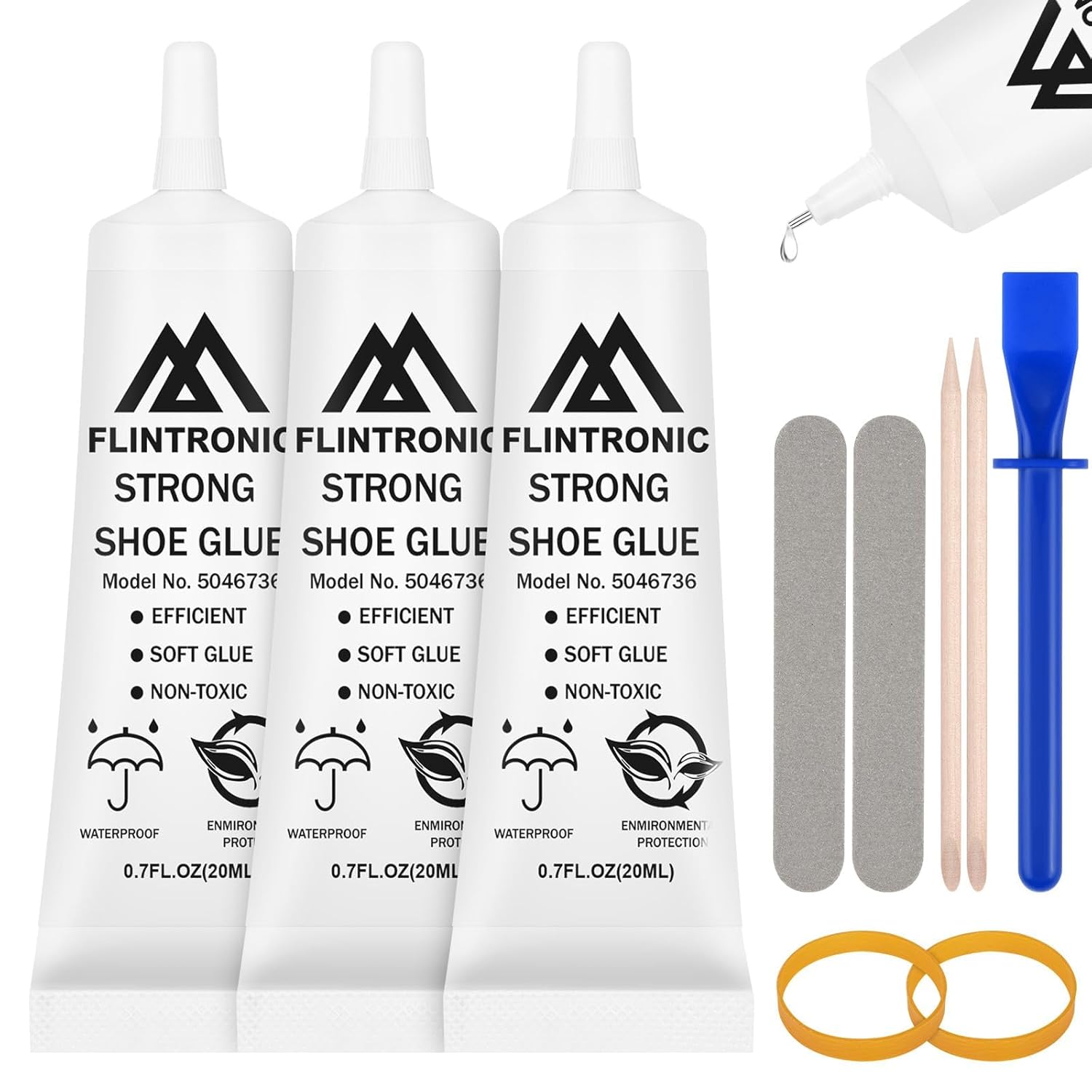 Packung Mit 3 Tuben À 20 Ml Spezialkleber Für Schuhe, Sohlen Und Absätze Aus Leder. Elastisch, Transparent, Wasserfest, Reparaturkleber Für Schuhe, Sohlen Und Leder.