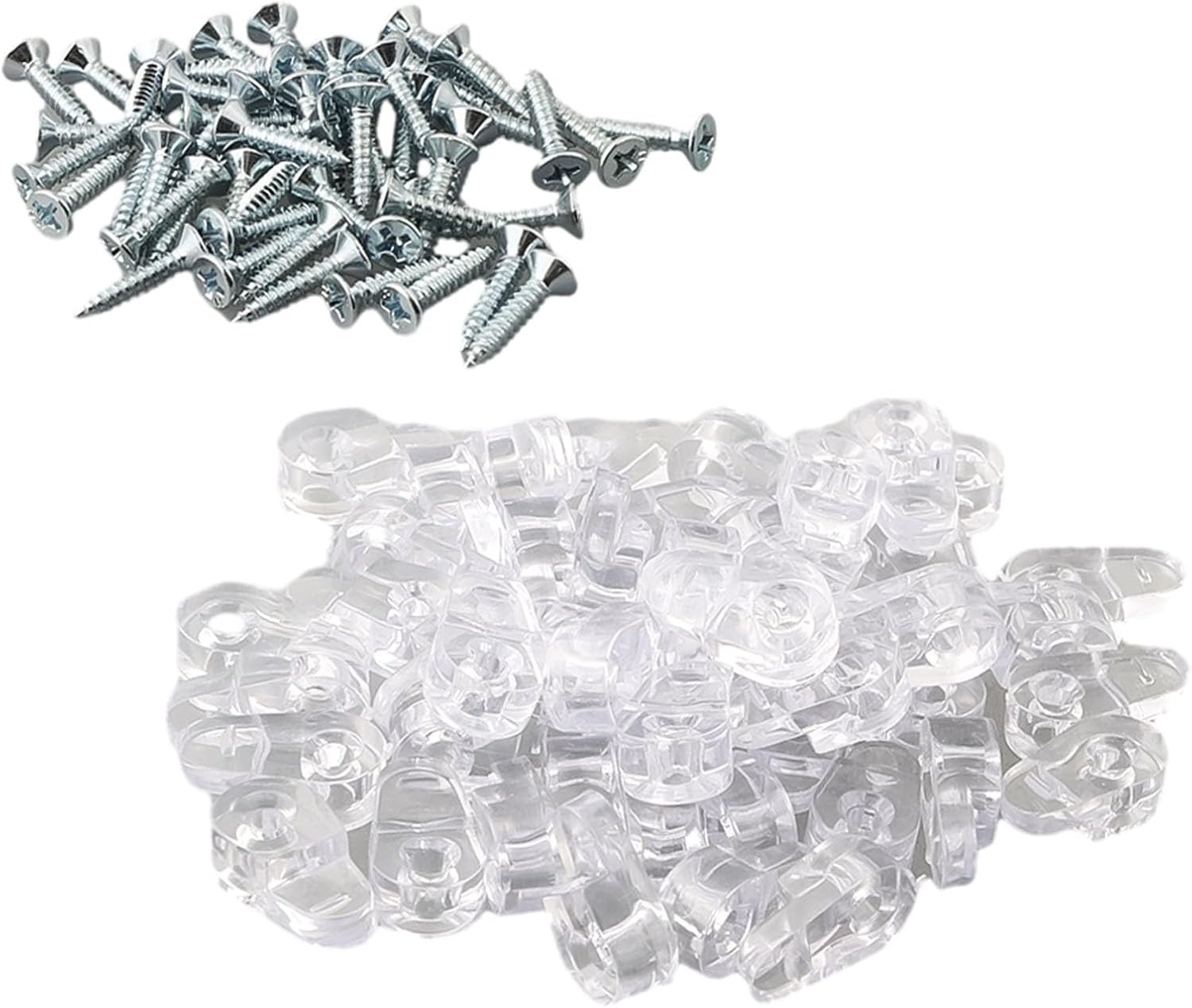 Packung Mit 50 Glasbefestigungsclips Inklusive Schrauben – Transparenter Kunststoff Für 3–4 Mm Starke Schranktüren – Befestigungsset Für Glas, Spiegel Und Regalböden, Transparente Fensterhalterungen