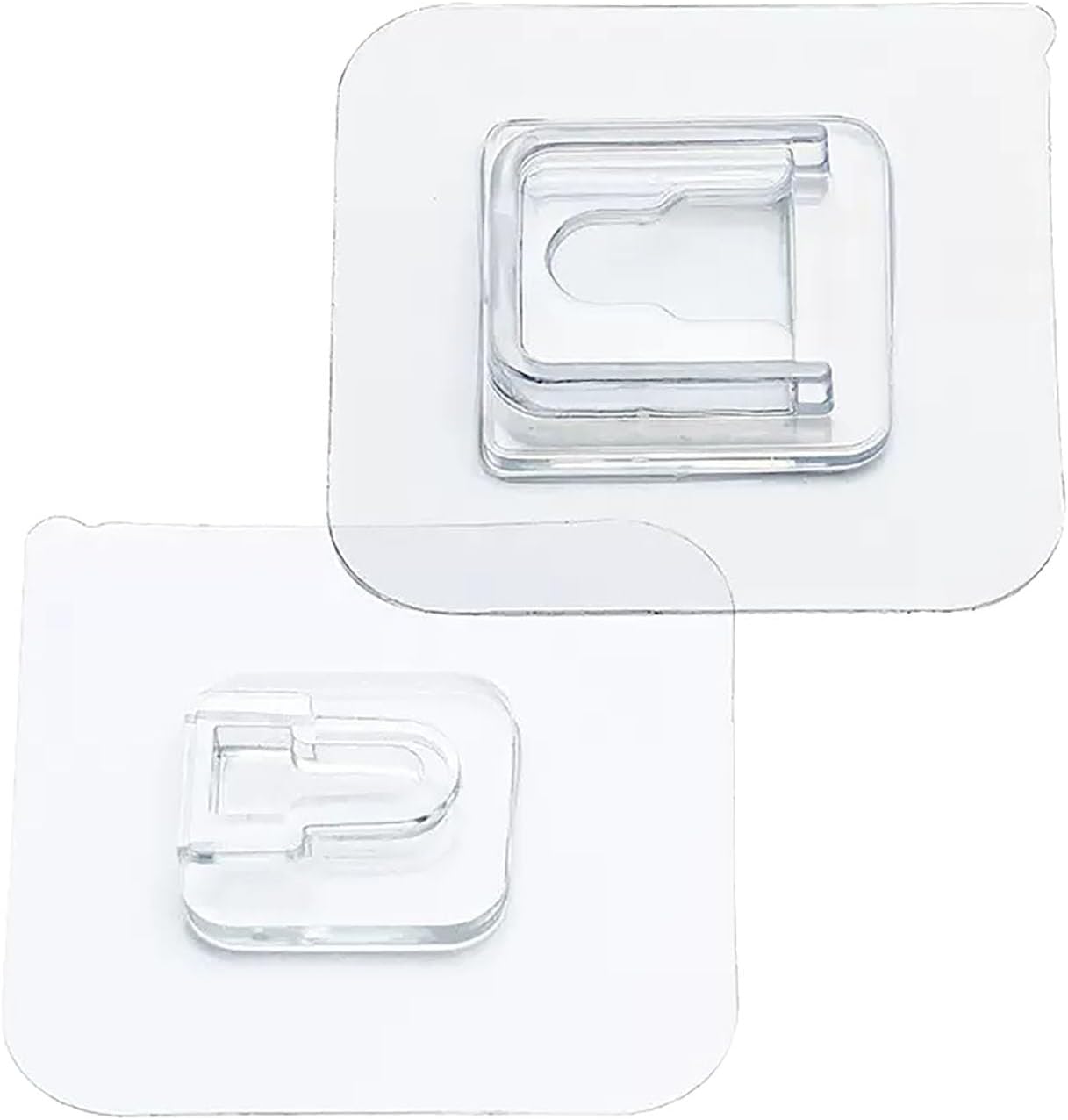 Doppelseitig Klebende Haken, 6 X 6 Cm, Transparente Acryl-wandhaken, Starker Halt, Kein Bohren Erforderlich, Rückstandsfrei Entfernbar, Für Bad, Küche, Dusche, Dekoration