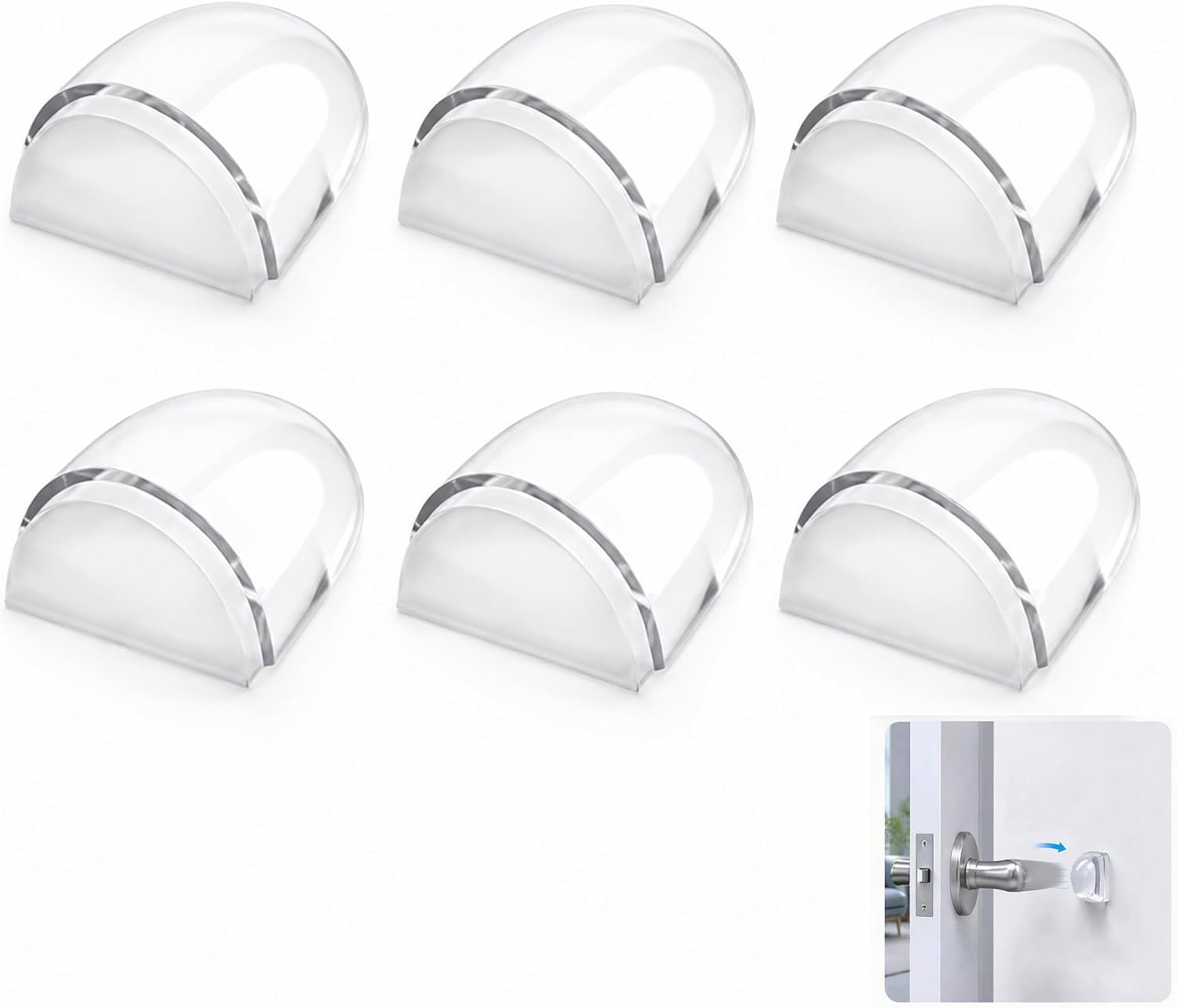 Türstopper, Transparente, Selbstklebende Türstopper, Bodenklebende Türstopper Mit Silikonschutz, Transparent Und Stoßfest Für Wände, Böden, Parkett Und Innentüren