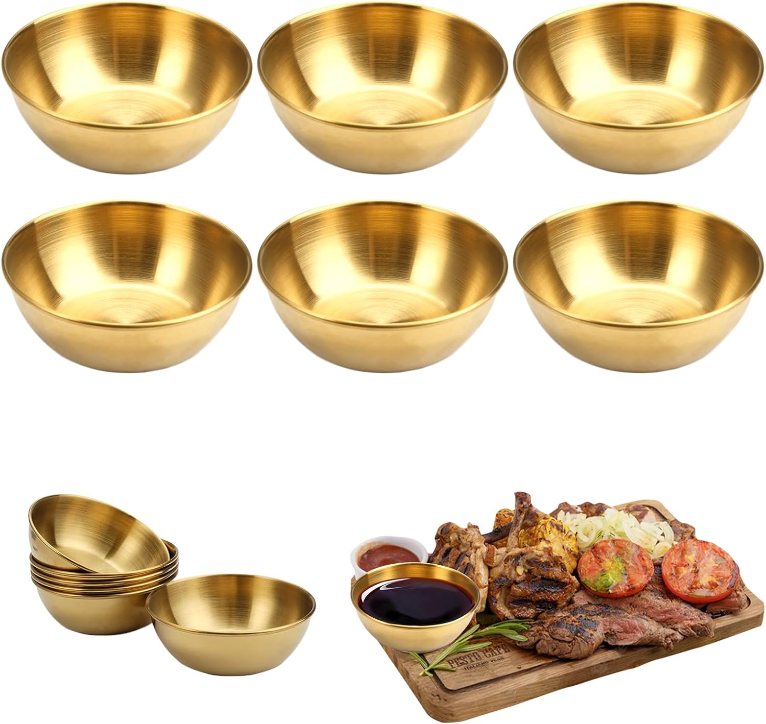 Runde Mini-schalen In Gold, Runde Edelstahlbecher
