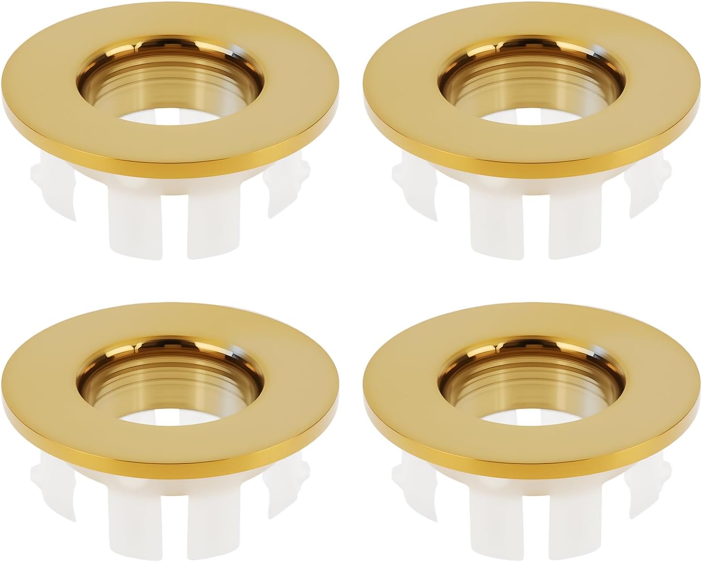 Set Mit 4 Dekorativen Messing-überlaufstopfen Für Waschbecken, 30 Mm, Für 25-mm-löcher, Kompatibel Mit Waschbecken