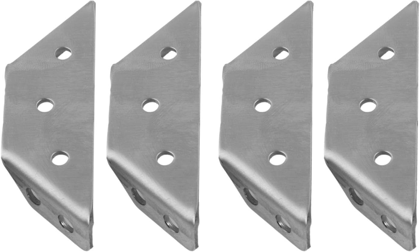 Set Mit 4 Robusten L-förmigen Eckwinkeln Aus Edelstahl – Rechtwinklige Befestigung Für Möbel, Regale, Schränke, Holz