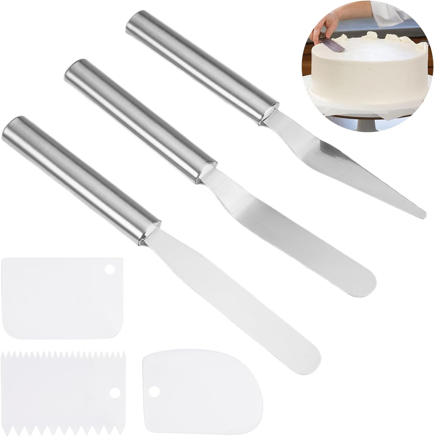 Set Mit 3 Edelstahl-winkel-gebäckspateln Mit