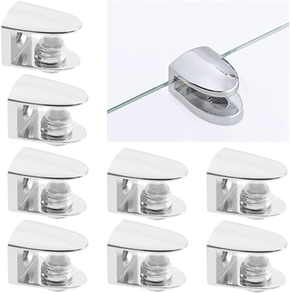 Set Mit 8 Verstellbaren Regalwinkeln Aus Zinklegierung Für Regalböden Mit Einer Dicke Von 6 Bis 10 Mm, Silberfarbene Ausführung, Für Bücherregale Und Schränke