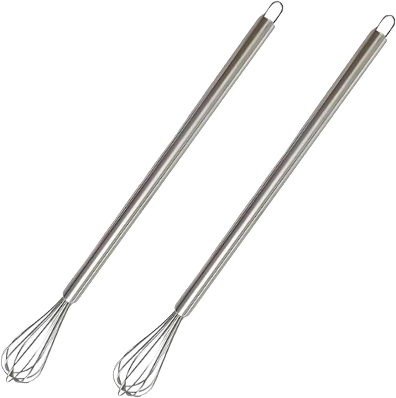 2-teiliges Küchenbesen-set Aus Edelstahl, Mini-besen Für Tassen Und Schmale Behälter, 23 Cm Langer, Robuster Schneebesen Zum Aufschäumen Von Milch, Schlagen Von Sahne Und Anrühren Von Teigen