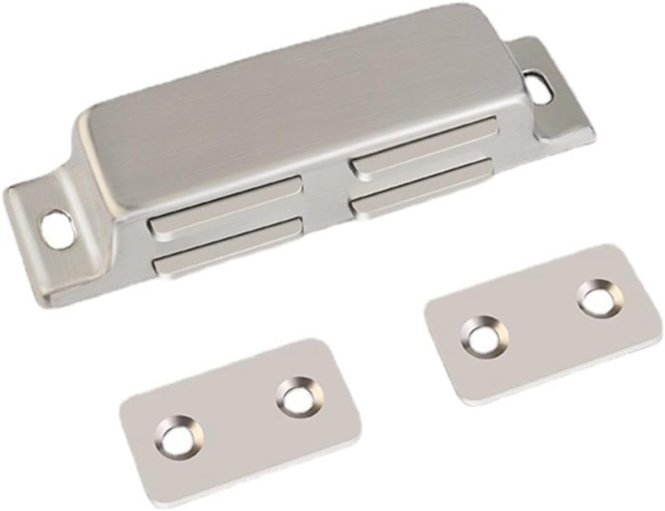 Magnetischer Türverschluss Aus Robustem Edelstahl Für Küchenschränke, Schubladen Und Schiebetüren, Schlankes Silbernes Design