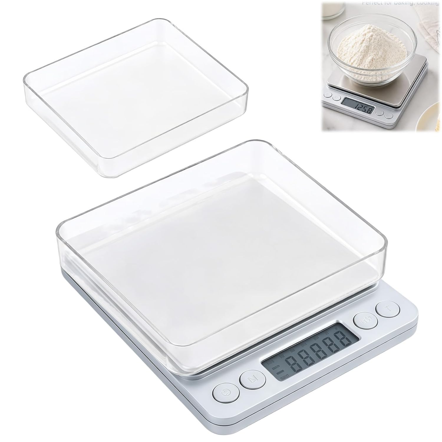 Präzisionswaage (500 G, 0,01 G) Mit 2 Plattformen, Taschenwaage Für Küche/schmuck, Hochpräzise Elektronische Waage, 6 Maßeinheiten