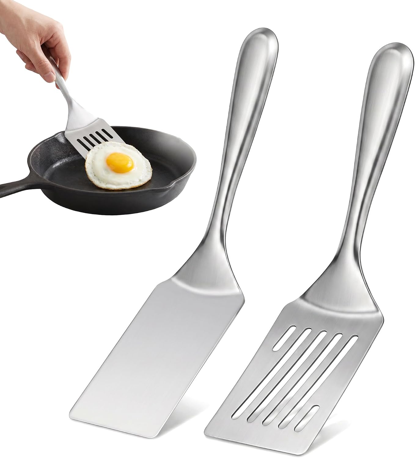 2-teiliges Küchenspatel-set Aus Edelstahl, Grillspatel, Barbecue-spatel
