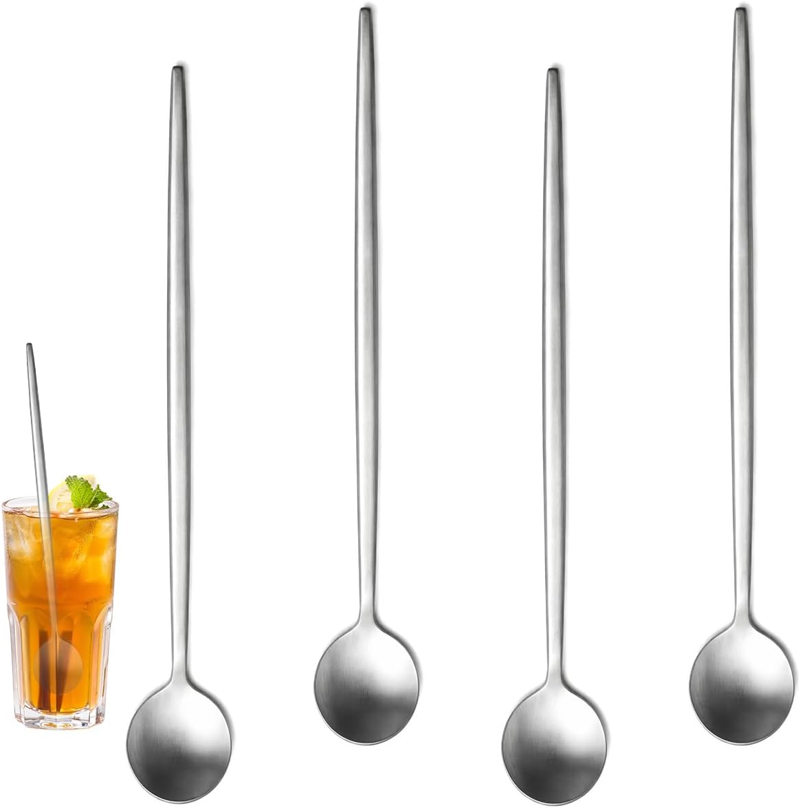 4-teiliges Set Langstieliger Löffel, 20 Cm Kaffeelöffel