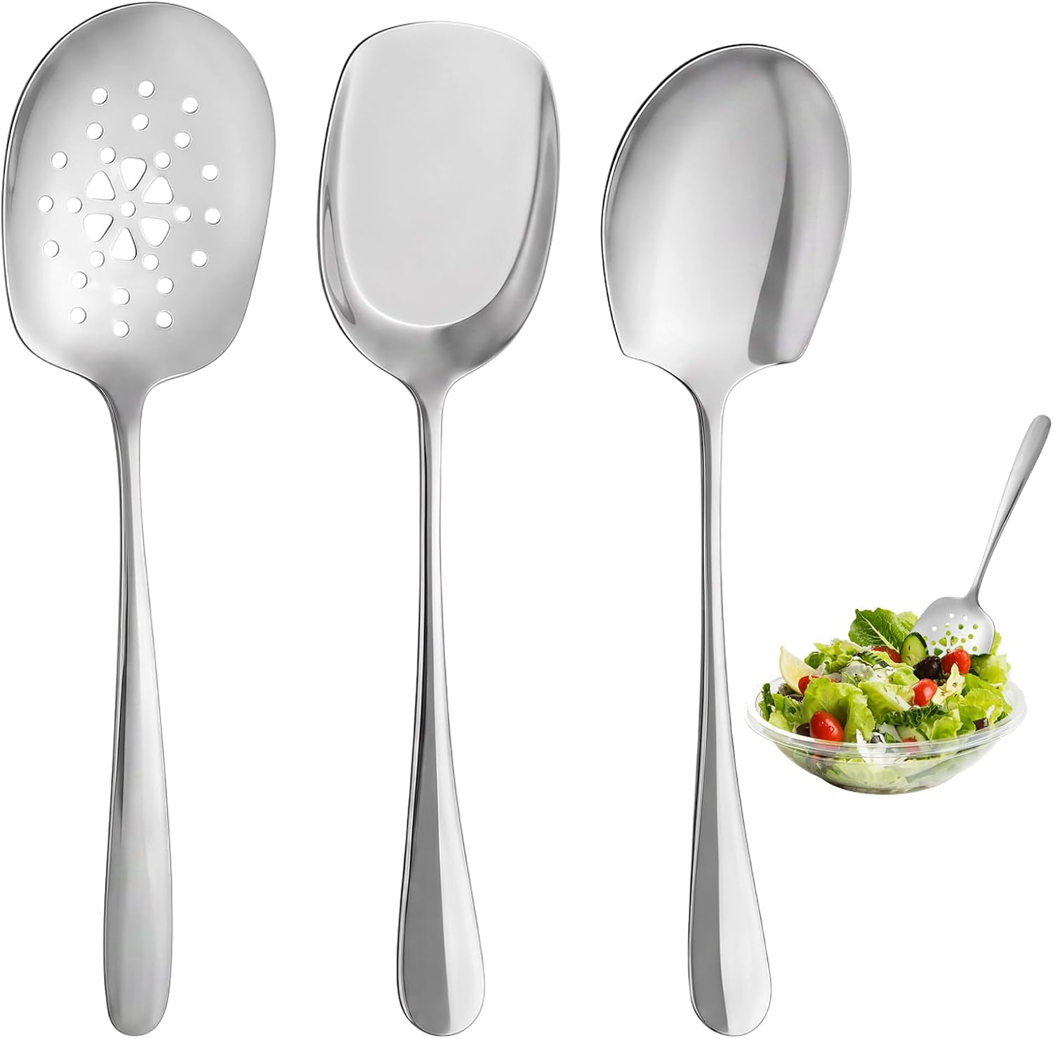 3-teiliges Servierlöffel-set Aus Edelstahl, 22 Cm Buffetlöffel
