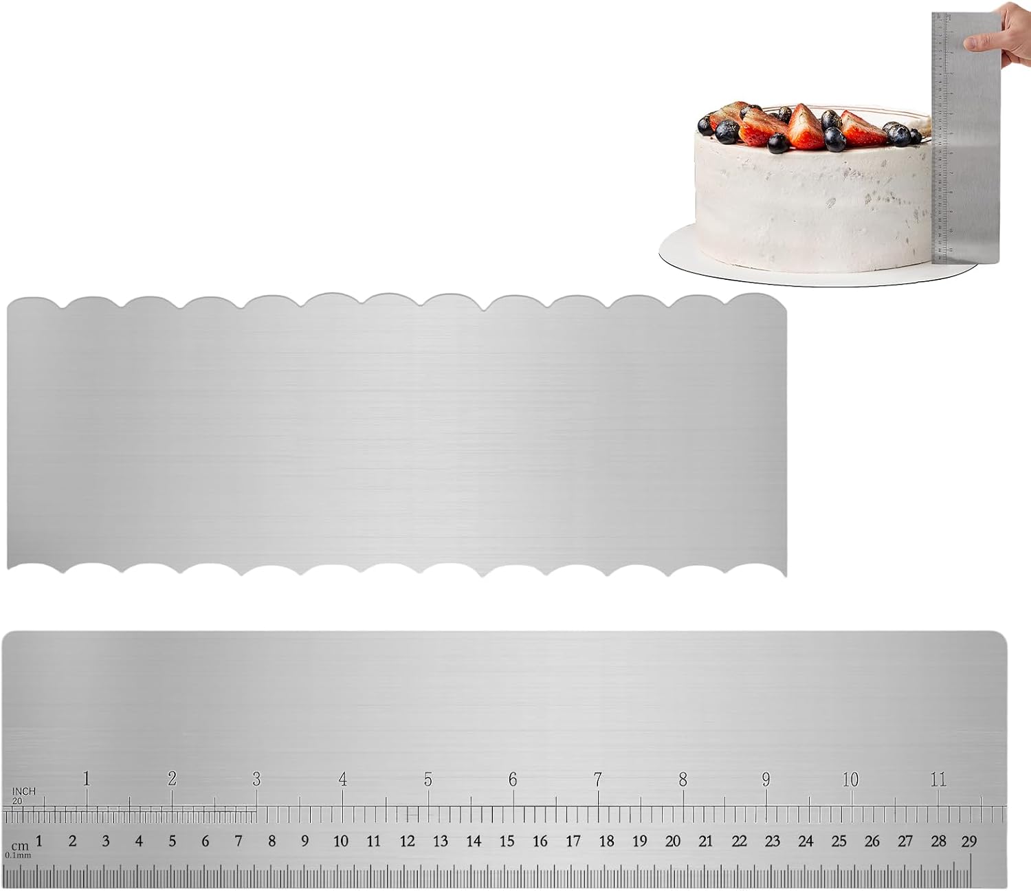 2-teiliges Set Aus Kuchenglätter Und Gebäckschaber Aus Edelstahl