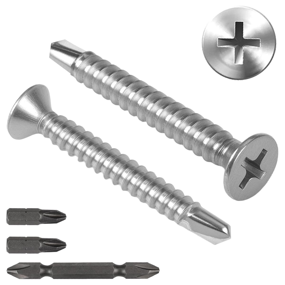 120 Selbstbohrende Metallschrauben Mit 3 Bohrern, M4, 2x32 Mm