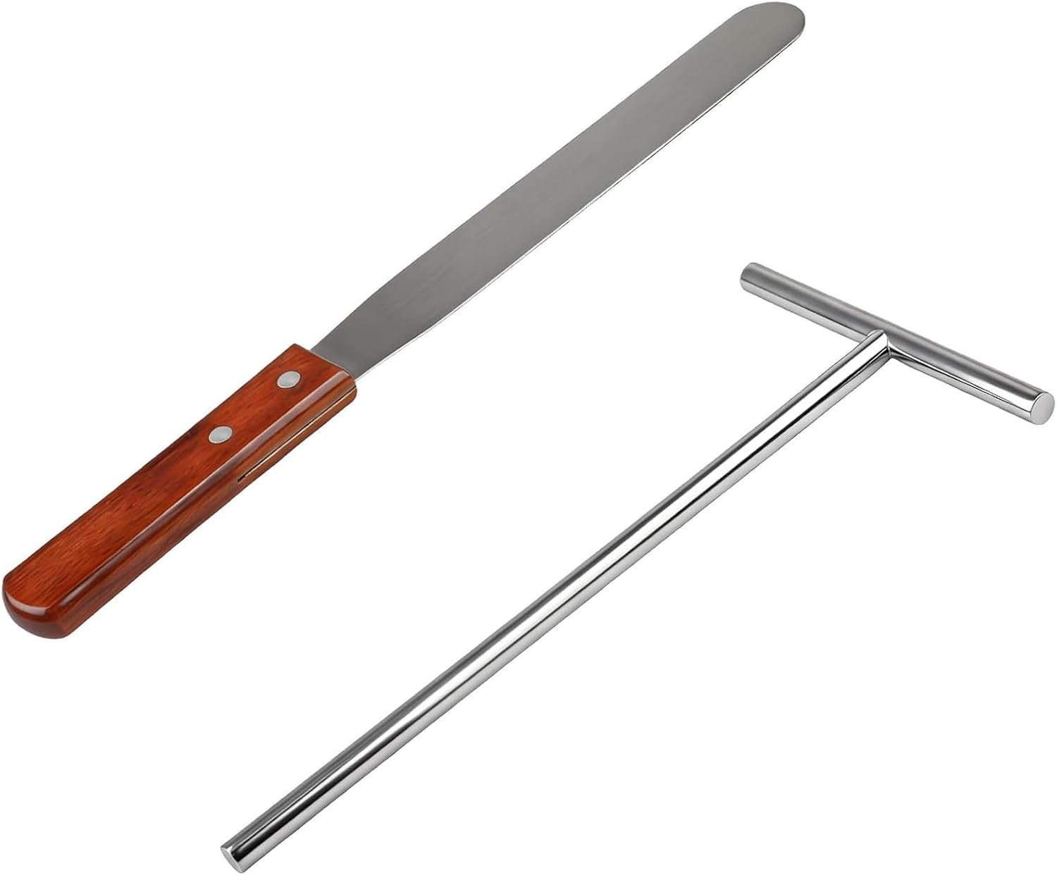 2-teiliges Crêpe-spatel-set, T-förmiger Crêpe-verteiler, Crêpe-rechen, Teigverteiler Aus Edelstahl, Professionelles Crêpe-maker-zubehörset, Zur Zubereitung Von Kuchen, Crêpes Und Pfannkuchen