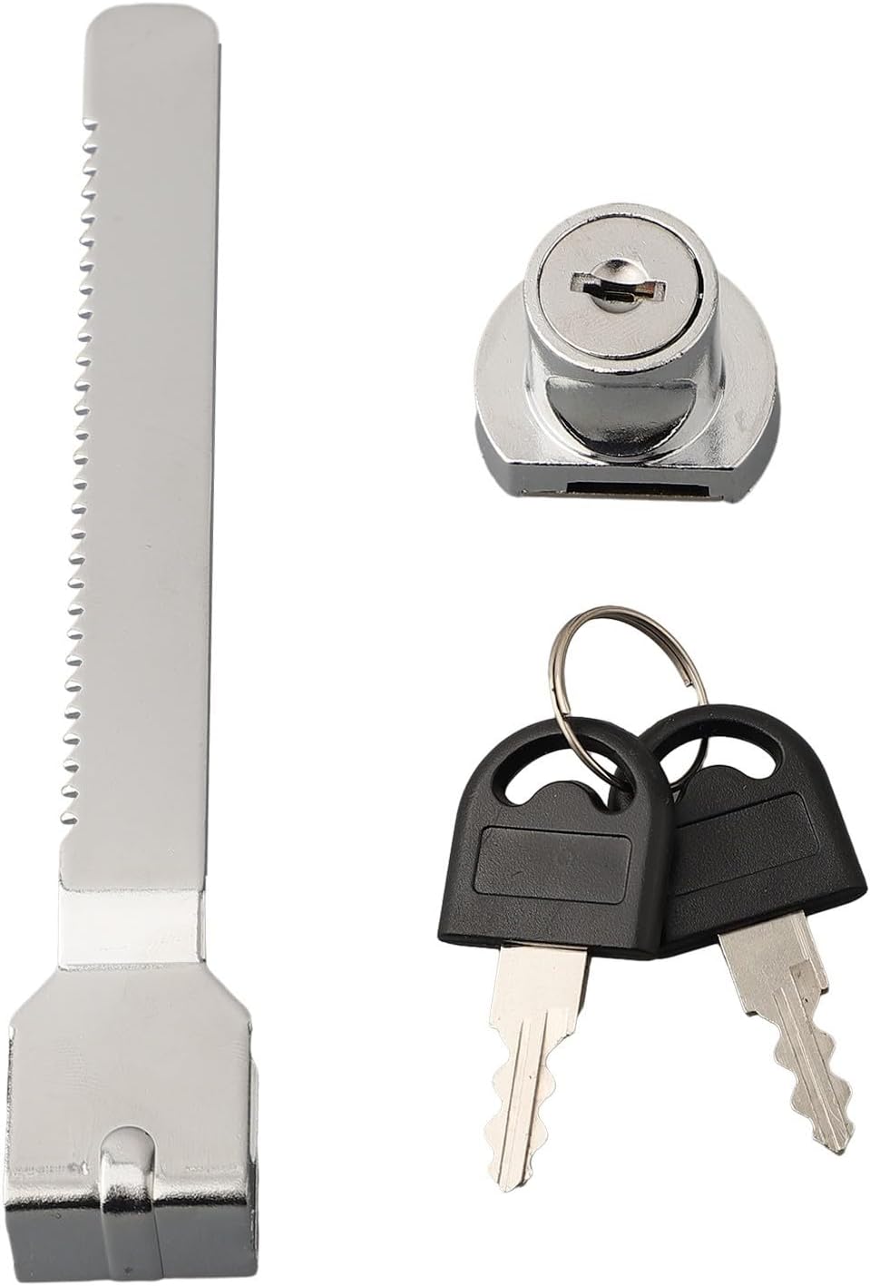 Schiebetürschloss Mit Schlüssel – Hergestellt Aus Zinklegierung Für Glastüren Mit Einer Dicke Von 2 Bis 8 Mm, Robuster Schubladenriegel, Silberfarbene Ausführung (größe L)