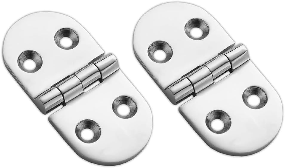 Set Aus 2 Ovalen Scharnieren Aus Hochbeständigem Edelstahl 316