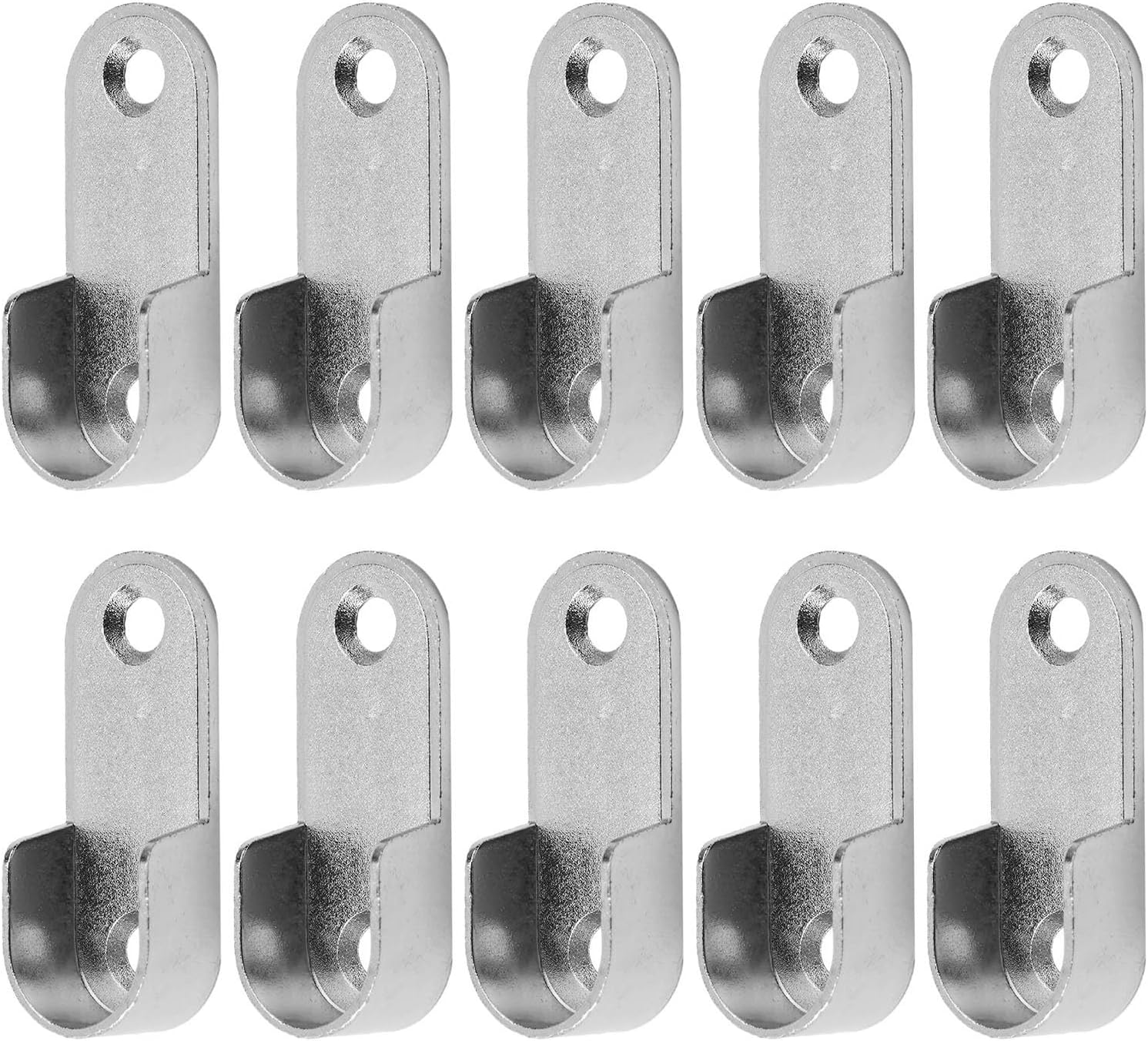 Set Mit 10 Kleiderstangenendstücken Aus Zinklegierung Für 16-mm-kleiderstangen, Silberfarben