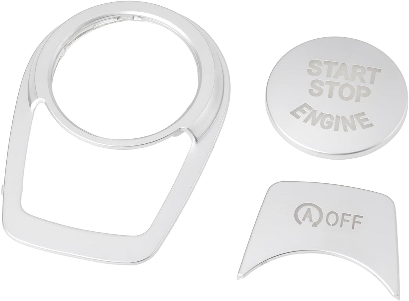 Satz Silberne, Selbstklebende Start-stopp-knopfabdeckung, Kompatibel Mit Bmw F20 F22 F30 F34 F32
