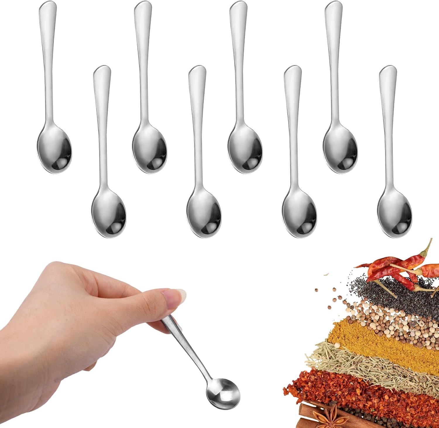 Kleine Edelstahllöffel (9 Cm) Für Gewürzgläser