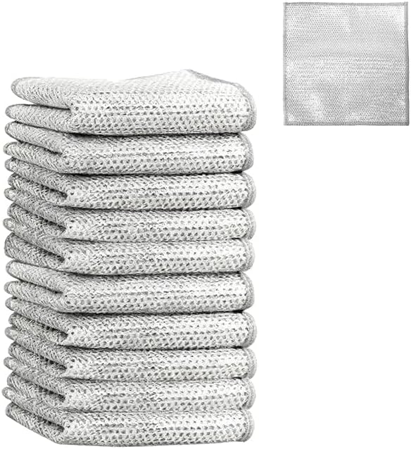 10 Stück Robuste Und Kratzfeste Metallreinigungstücher, Metallschwämme, Metallreinigungstücher Zum Reinigen Von Geschirr, Besteck Und Spülbecken, 20 × 20 Cm