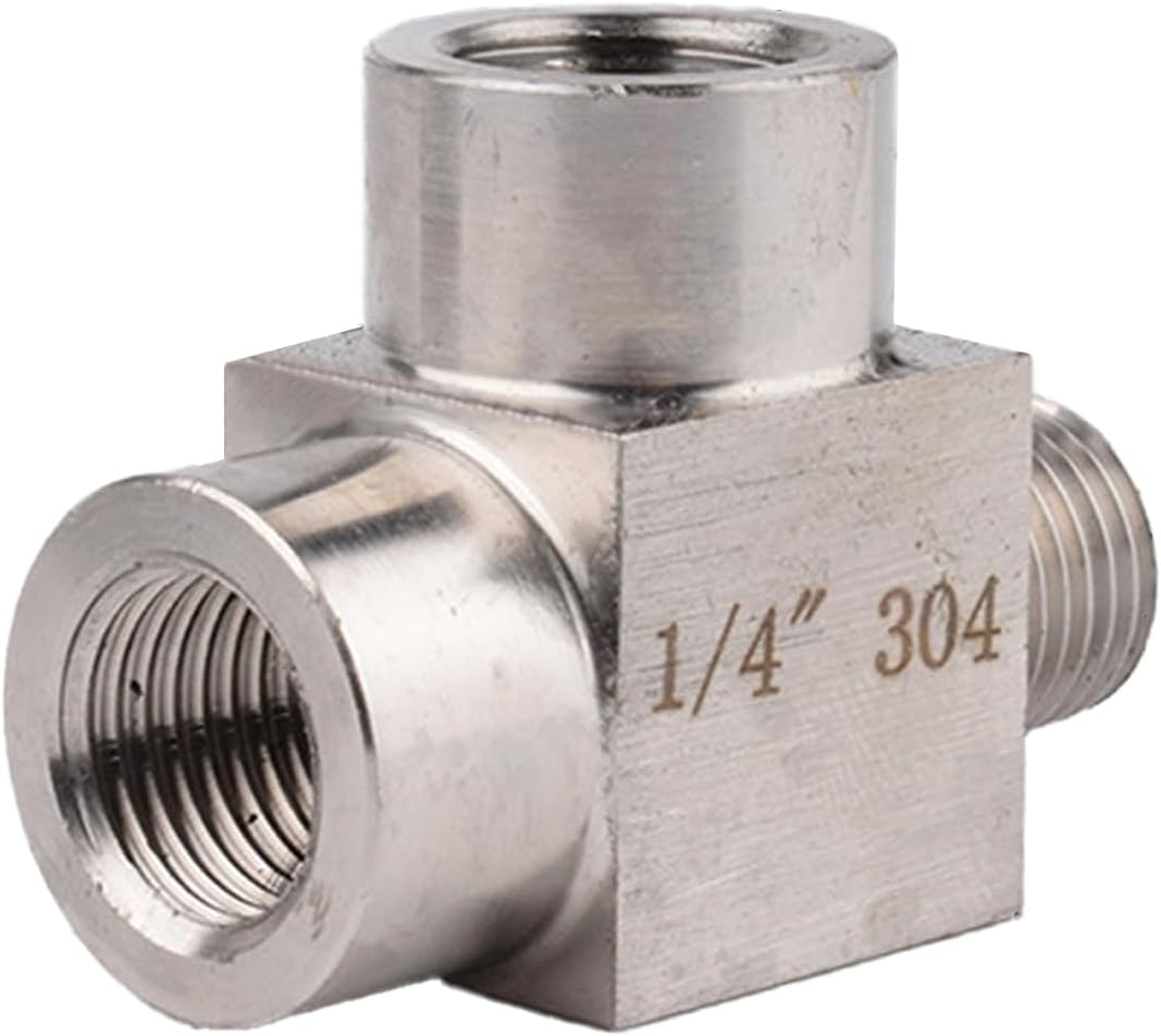 1/4" T-stück - 3-wege-edelstahlverschraubung - Für Trinkwasser (ig X Ig X Ag)