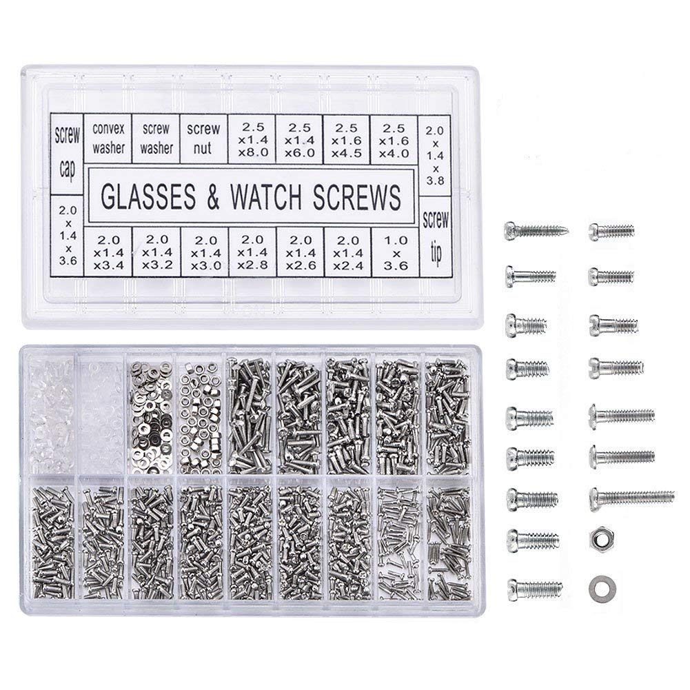 Packung Mit 1000 Ersatzschrauben Aus Edelstahl Zur Reparatur Von Brillen Und Uhren