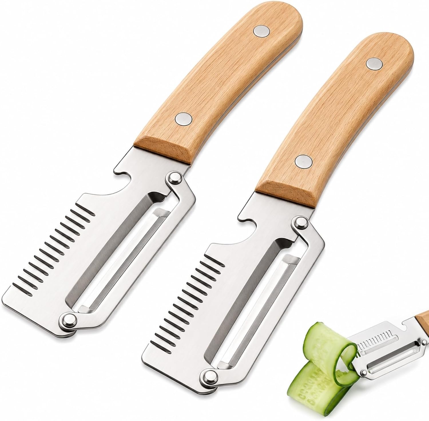 2-teiliges Multifunktionales Gemüseschäler-set, Multifunktionales Schäl- Und Schneidemesser, Für Die Tägliche Zubereitung, Familienmahlzeiten Und Camping, Elite-schäler Mit Vielfältigen Funktionen