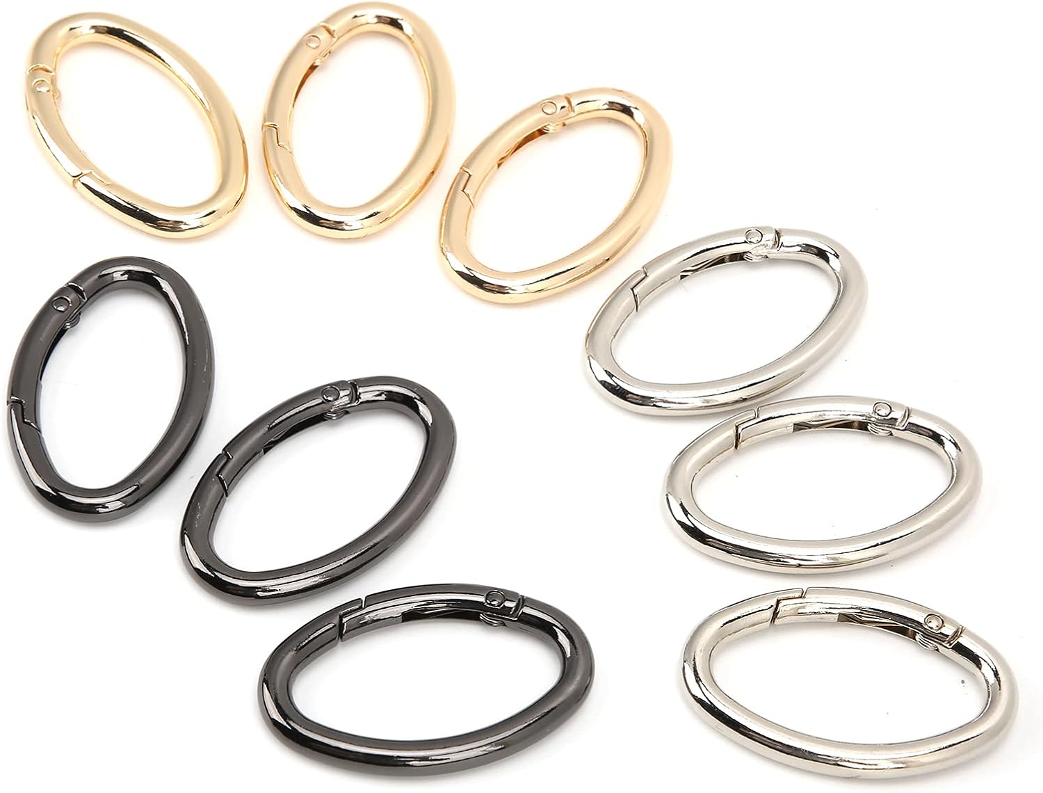 Ovaler, Offener Haken Aus Aluminiumlegierung, Federverschluss, Für Rucksäcke, Ketten, Diy-zubehör, Campingausrüstung, Outdoor-ausrüstung, 9 Stück (mittelgroß)