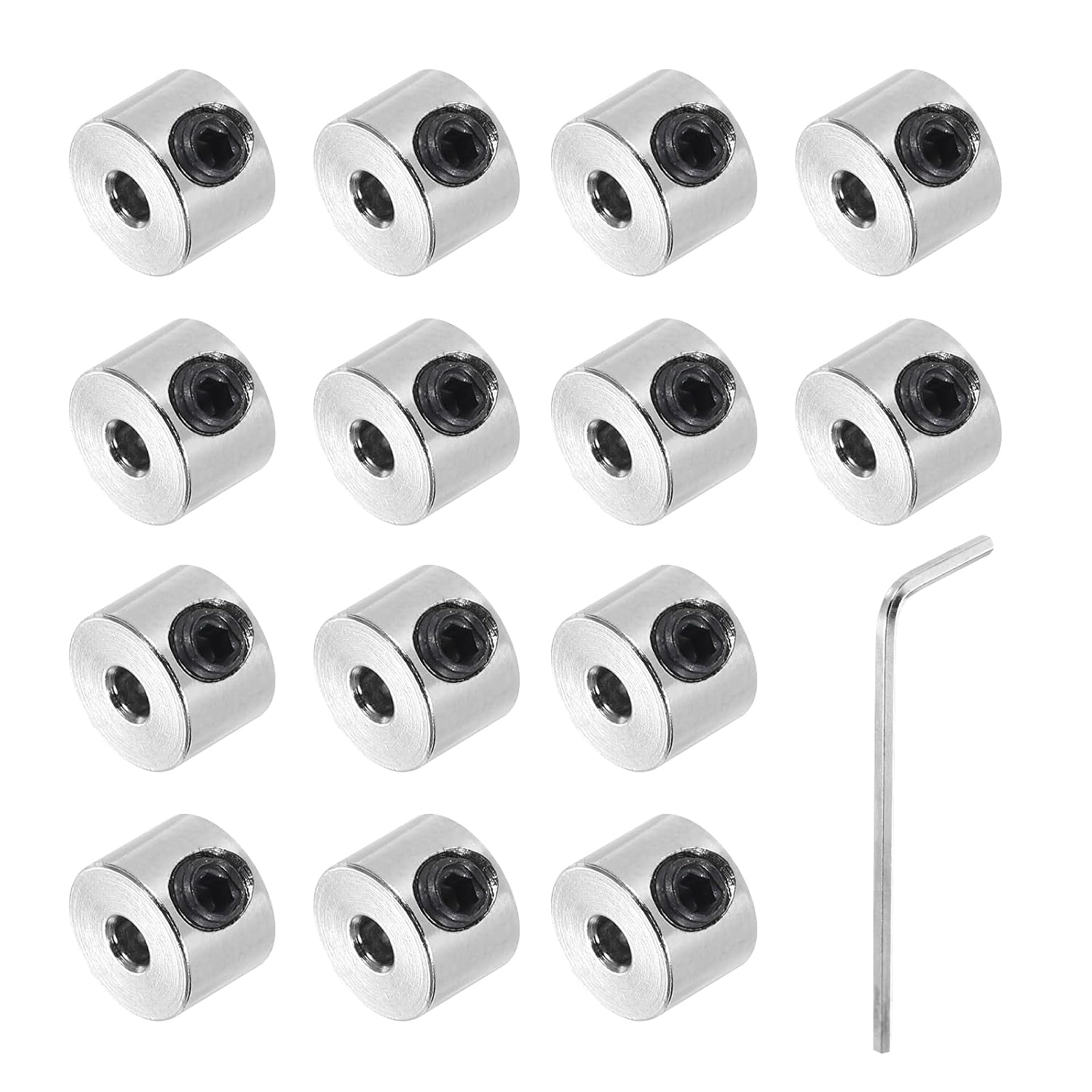 14 Stück Silberne Schraubklemmringe, 2,05 Mm Bohrung, 7 Mm Außendurchmesser, 5 Mm Breite, Fahrwerksanschlag, Tiefenringe Für Kohlenstoffstahlbohrer