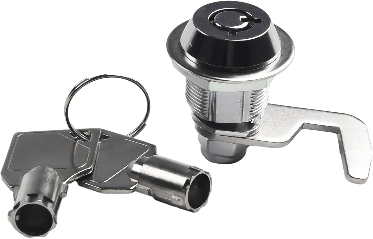 18-mm-rohr-nockenschloss Aus Zinklegierung Mit 90°-haken – Sicherheitsschloss Für Schubladen Und Werkzeugkästen, Aktenschränke, Briefkästen Und Schränke. Silberfarbene Ausführung.