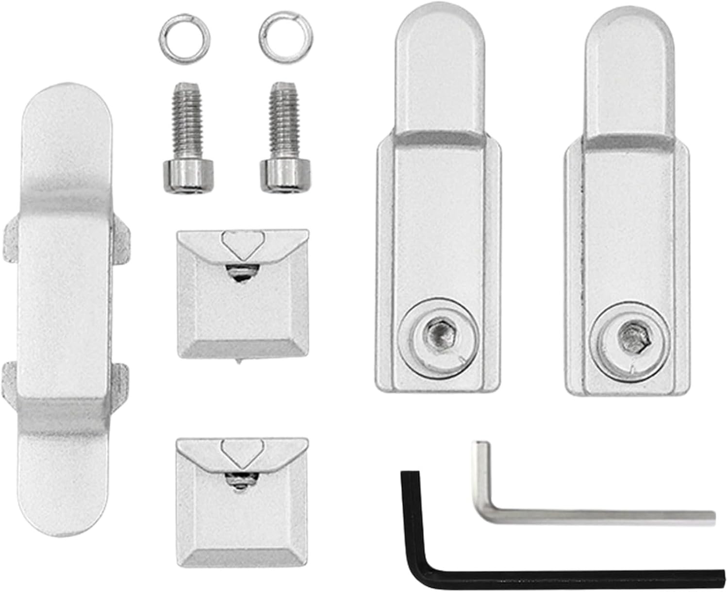 Fensterverriegelungsset Aus Zinklegierung Für Aluminiumtüren Und -fenster Mit Sechskantschlüssel, Silberfarbene Ausführung (a)