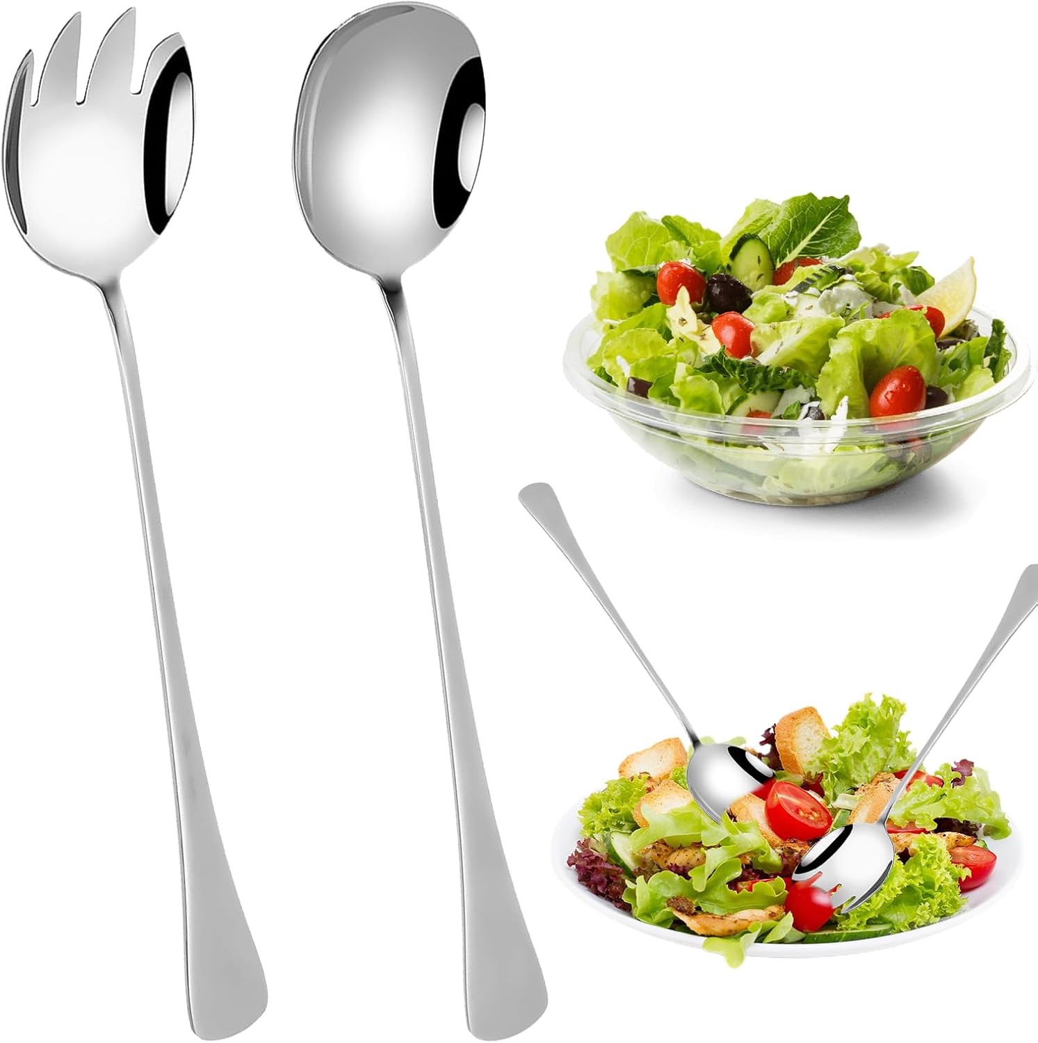 2-teiliges Salatbesteck, Salatbesteck, 28 Cm Salatbesteck, Salatbesteck, Salatbesteck, Salatbesteck, Salatbesteck Mit Langem Griff, Salatbesteck Aus Edelstahl Für Küche Und Esszimmer