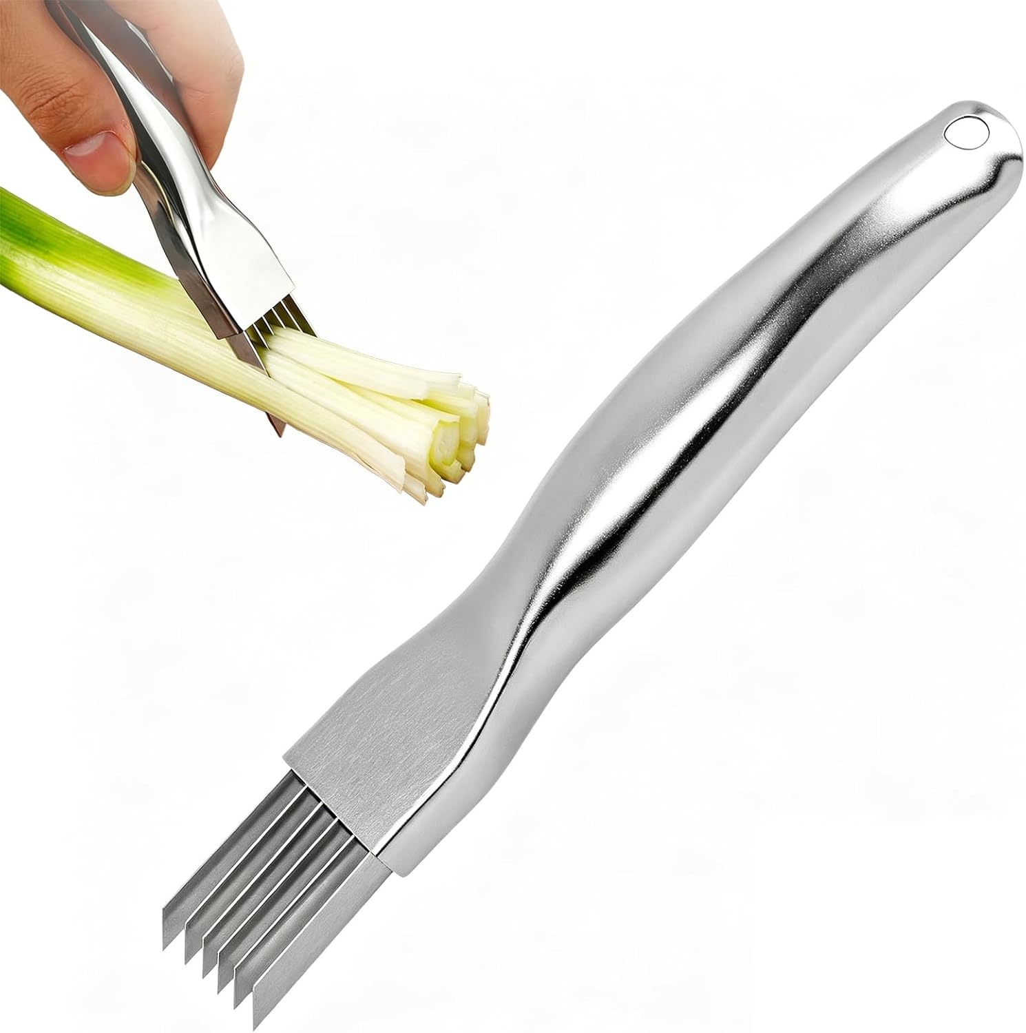 Shred Silk The Knife, Zwiebelschneidemesser, Verbessertes Edelstahlmesser Zum Zerkleinern Von Frühlingszwiebeln, Multifunktionaler Gemüseschneider, Gemüseschneider Aus Edelstahl