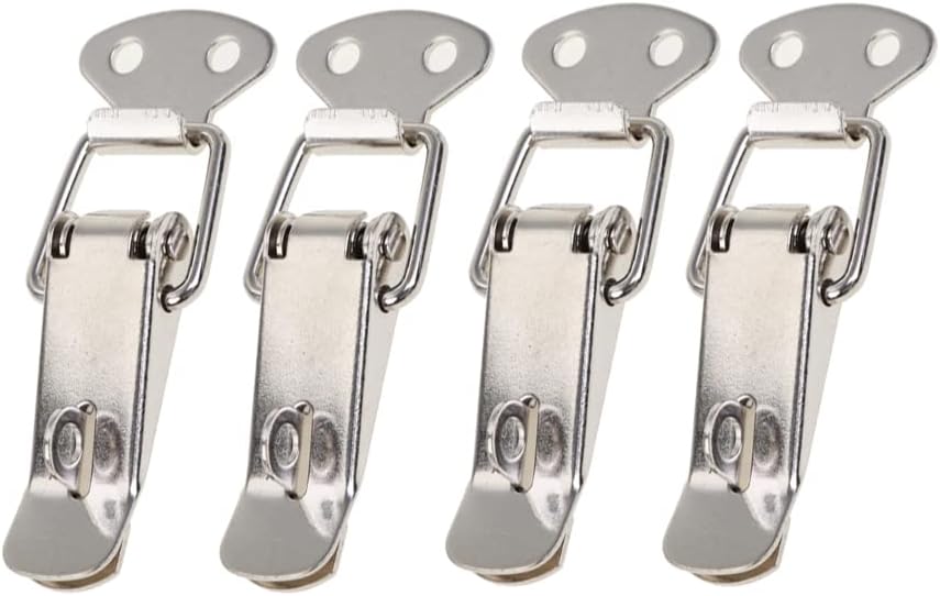 Set Mit 4 Federbelasteten Kippriegeln Aus Edelstahl, 45 Mm, Für Werkzeugkästen, Schubladen, Schränke, Truhen (mit Schloss)