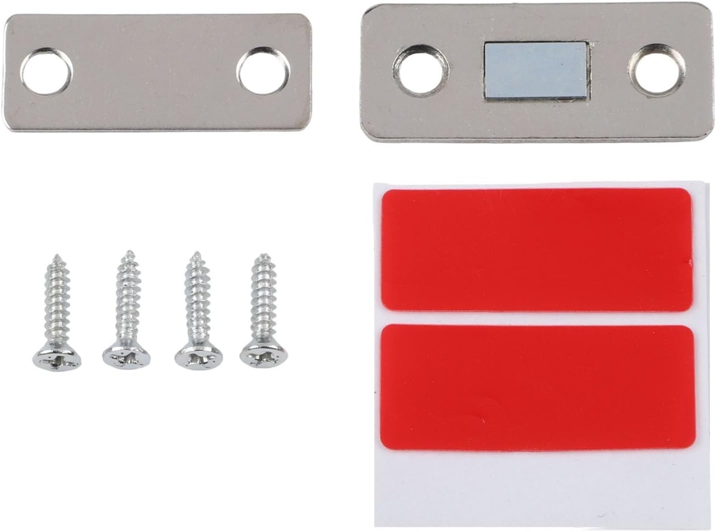 Set Mit 2 Ultradünnen, Bohrfreien Magnet-türverschlüssen Aus Robustem Stahl Für Küchenschubladen Und Schiebetüren, 42 X 17 Mm