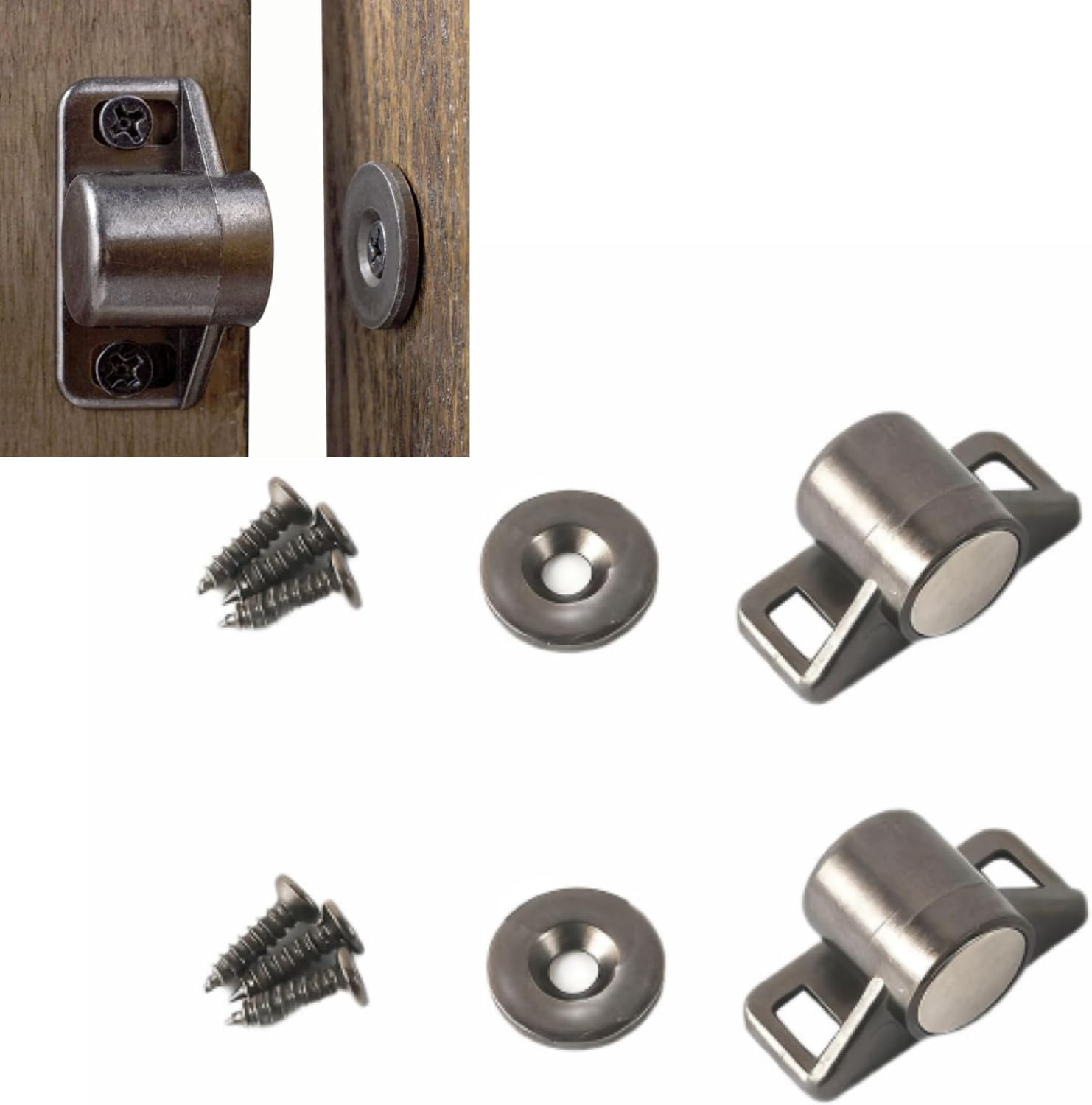 Set Mit 2 Magnetischen Schranktürverschlüssen, Mit Magnet, Aus Zinklegierung Für Badezimmer, Küche, Schiebetüren, Fenster, Schränke