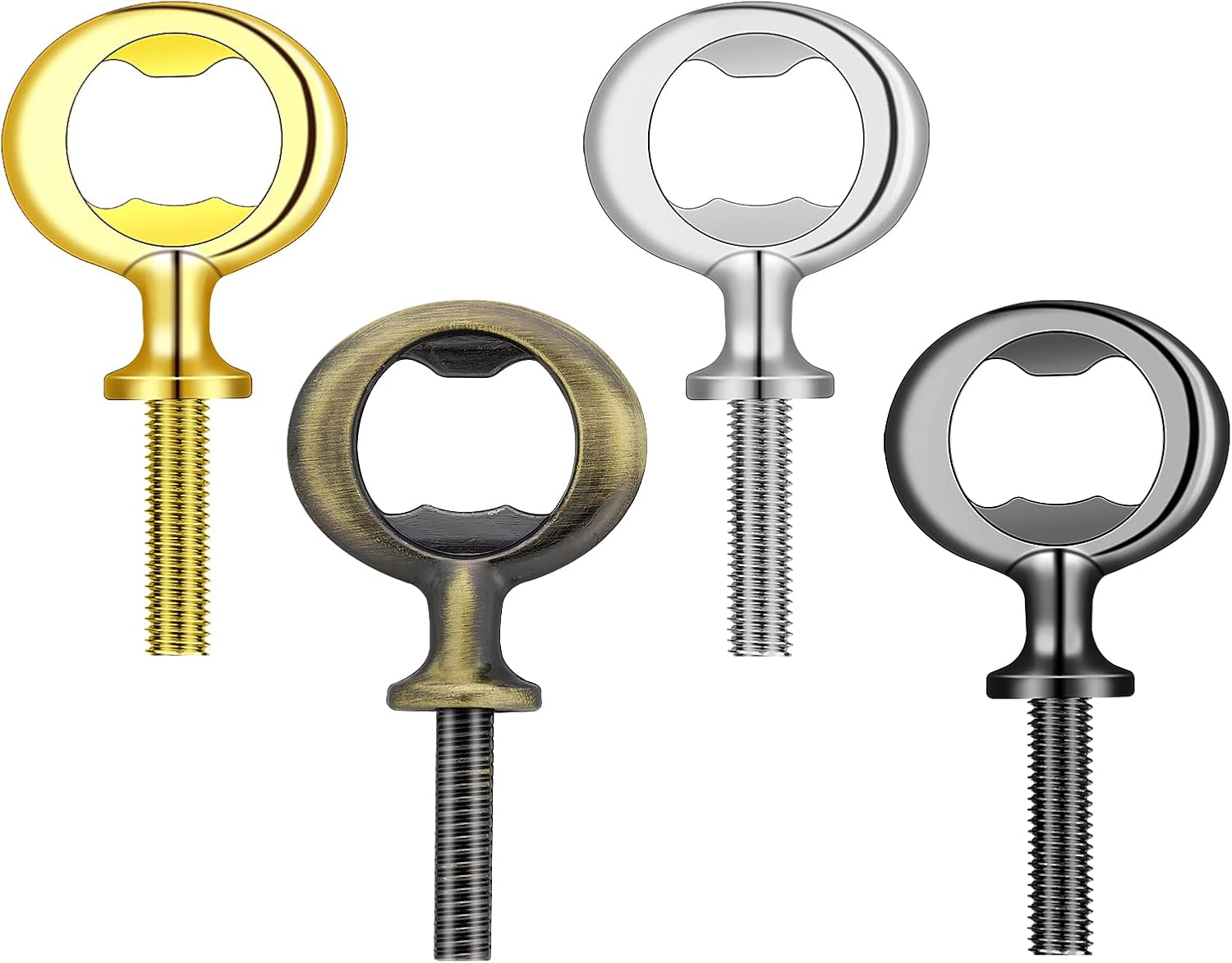 Set Mit 4 Leeren Metallflaschenöffnern Mit Gewinde – Edelstahleinsätze – Bierflaschenöffner – Flaschenöffner Aus Unbehandeltem Holz – Bierkorkenzieher Für Zuhause, Kneipe Und Outdoor-aktivitäten