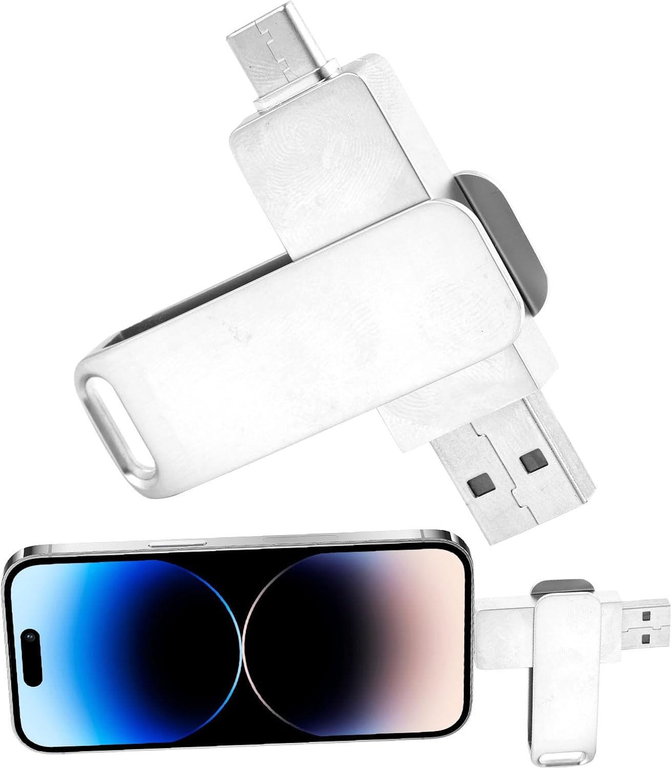 64 Gb Dual-connector-usb-c-stick – High-speed-usb 3.2 Und Typ-c, Übertragungsgeschwindigkeiten Bis Zu 200 Mb/s, Drehbares Design, Kompatibel Mit Android, Macbook, Windows Und Mehr